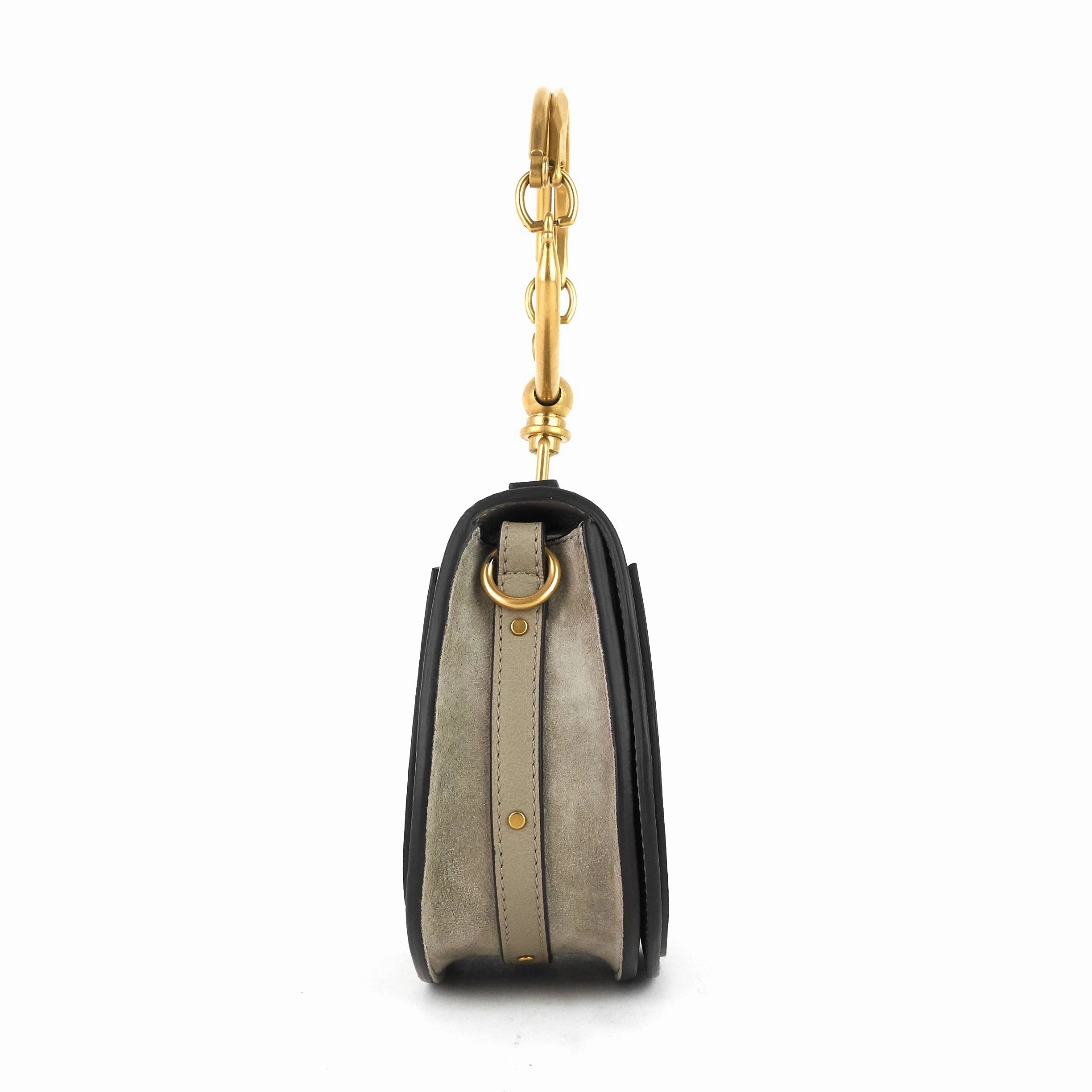 Nile Small Leather and Suede Bracelet Bag