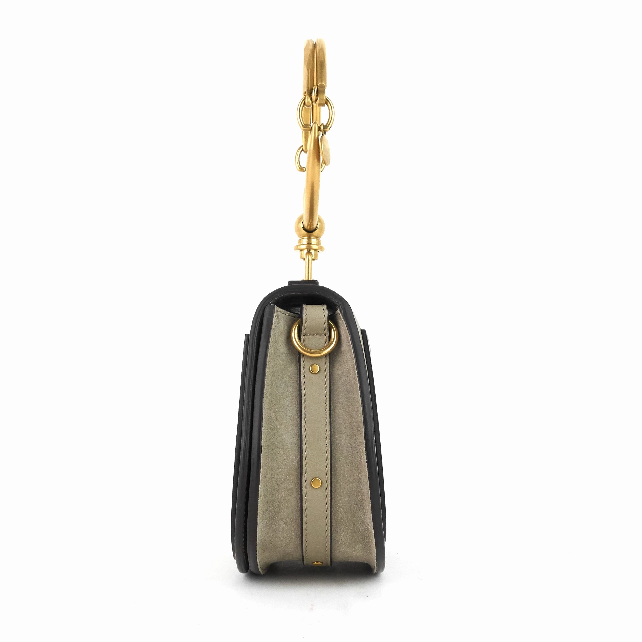Nile Small Leather and Suede Bracelet Bag