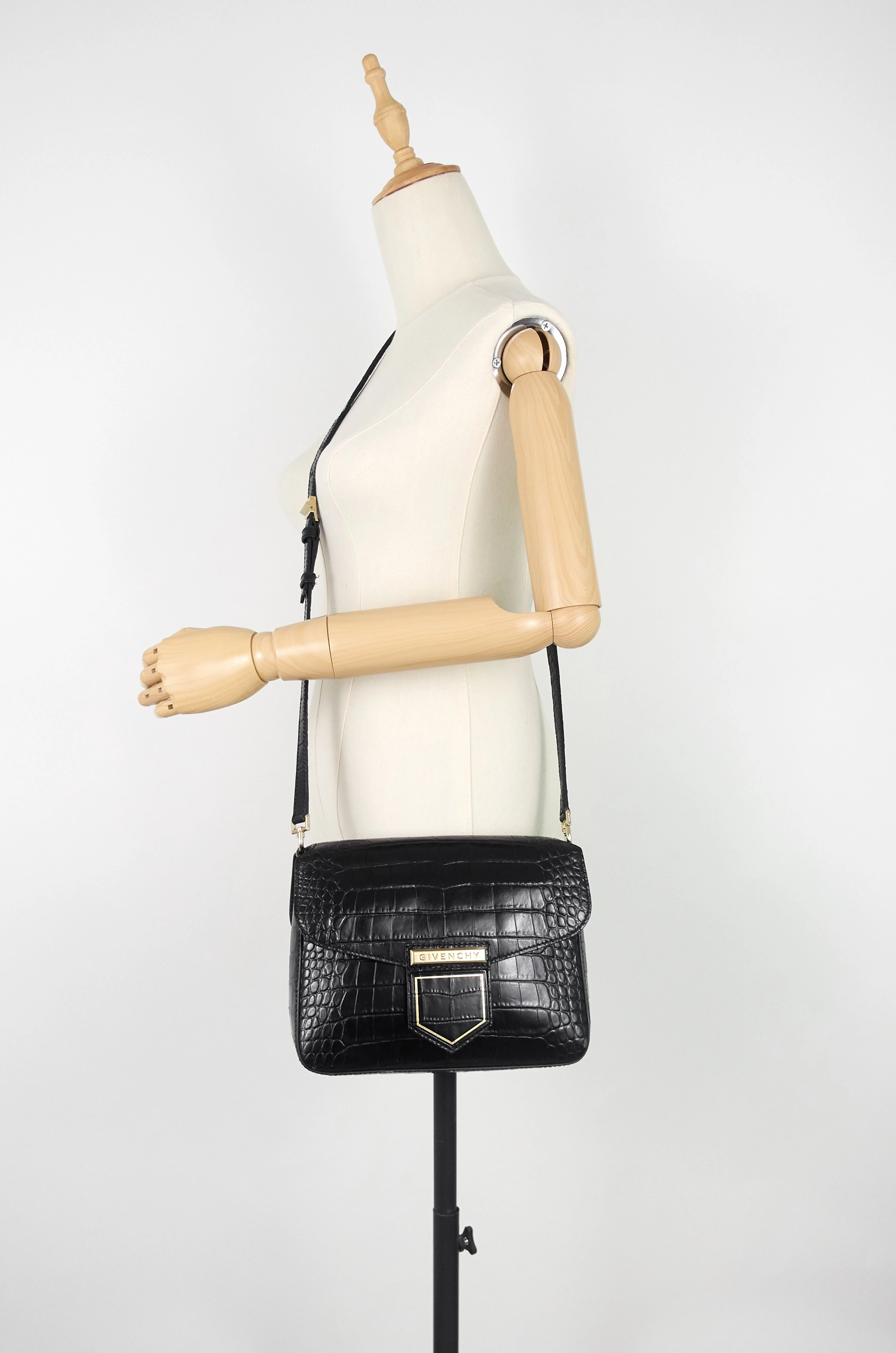 Nobile Crocodile Embossed Calfskin Leather Bag