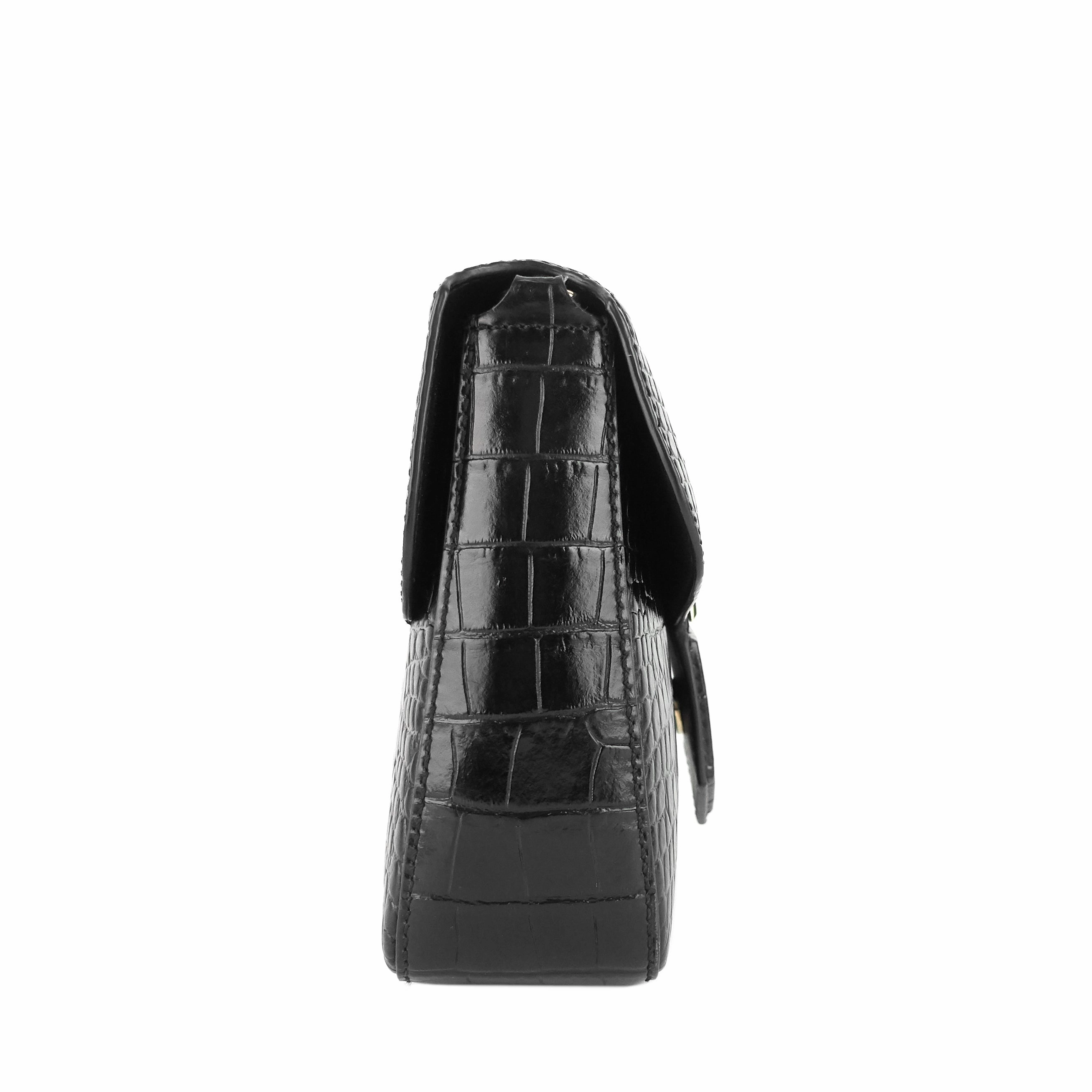 Nobile Crocodile Embossed Calfskin Leather Bag