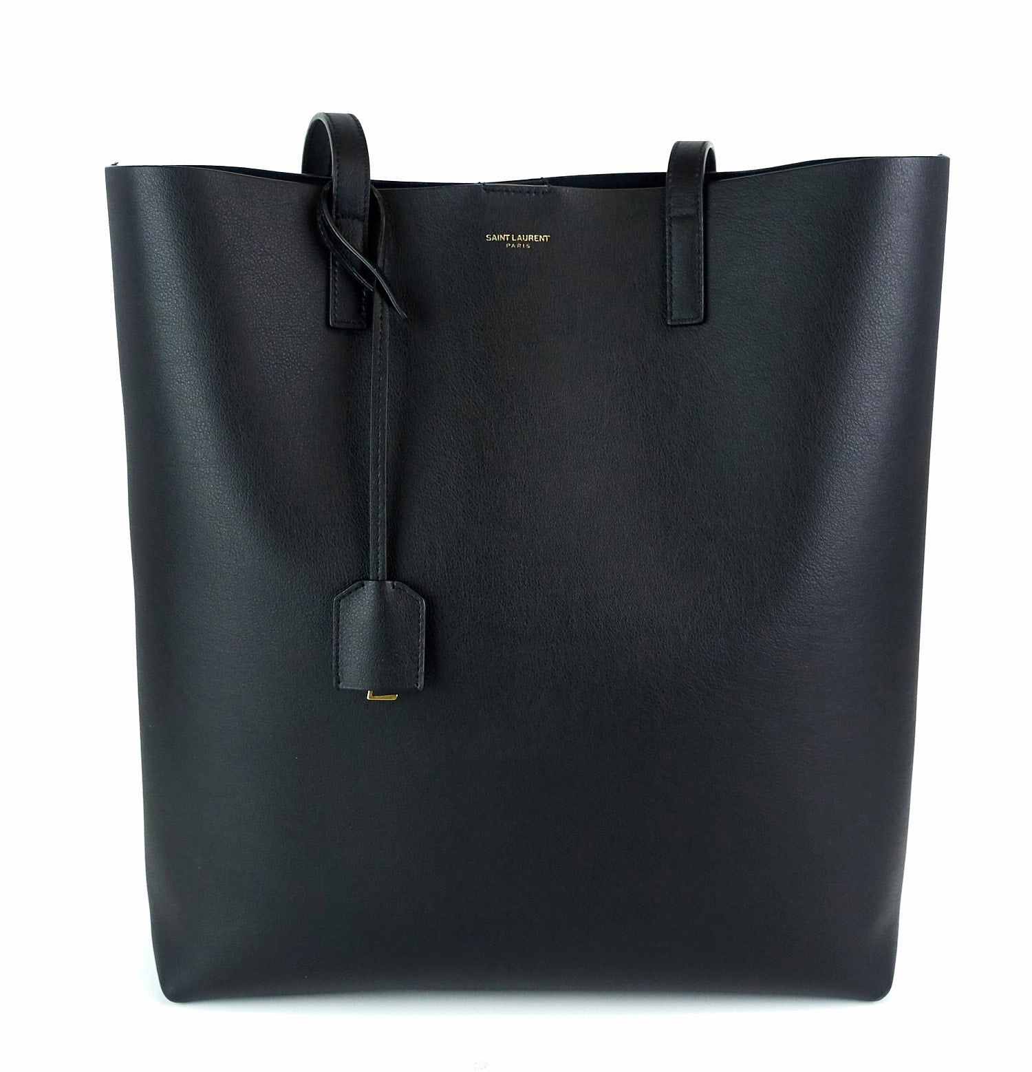 North South Supple Leather Shopper Tote Bag