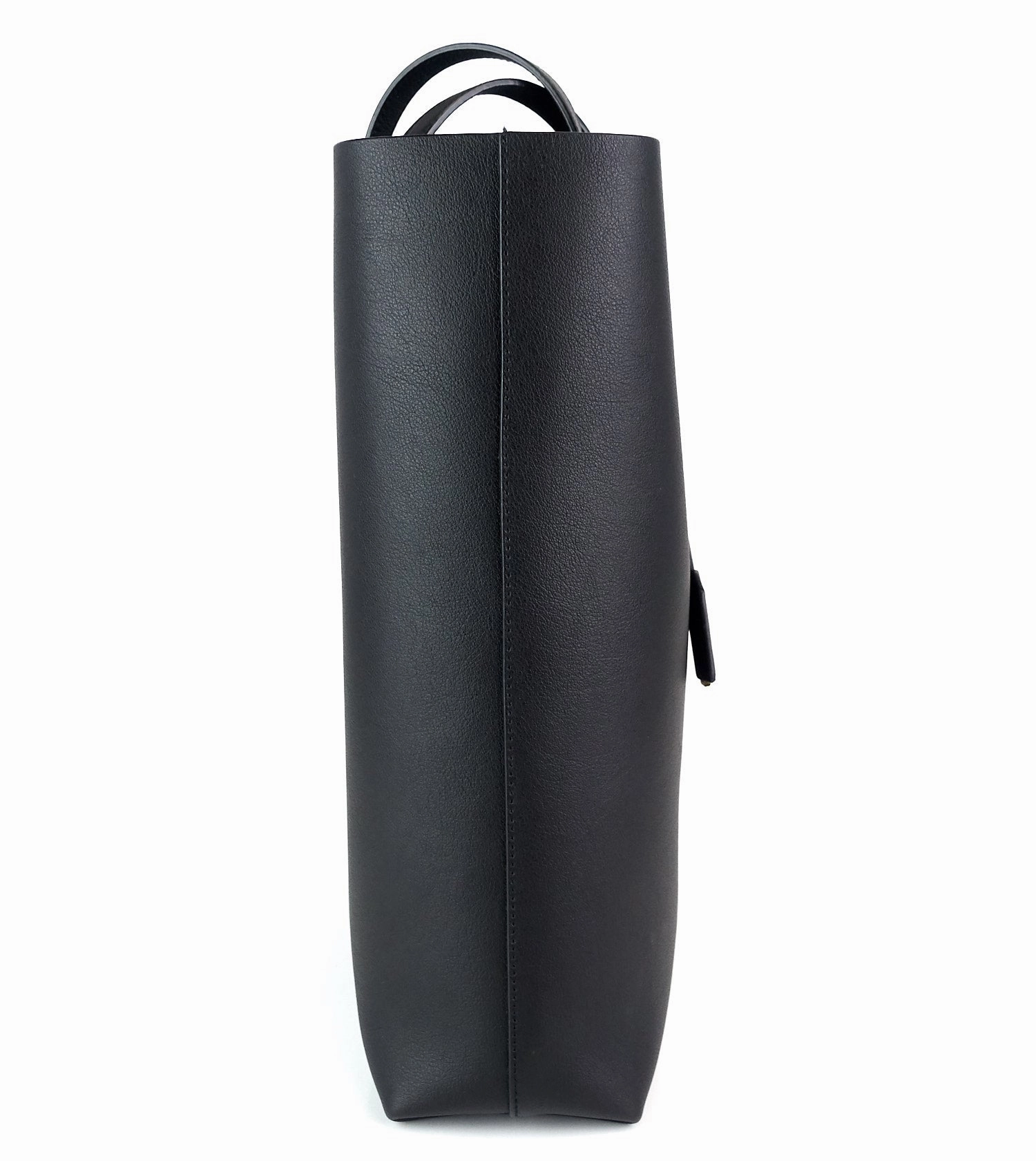 North South Supple Leather Shopper Tote Bag