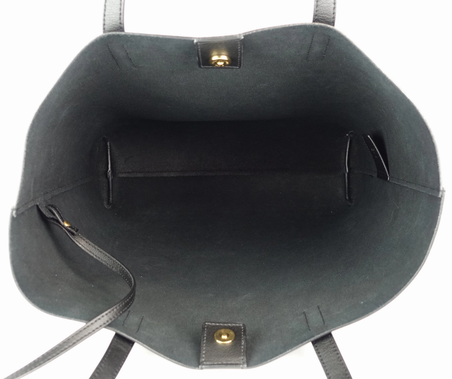North South Supple Leather Shopper Tote Bag