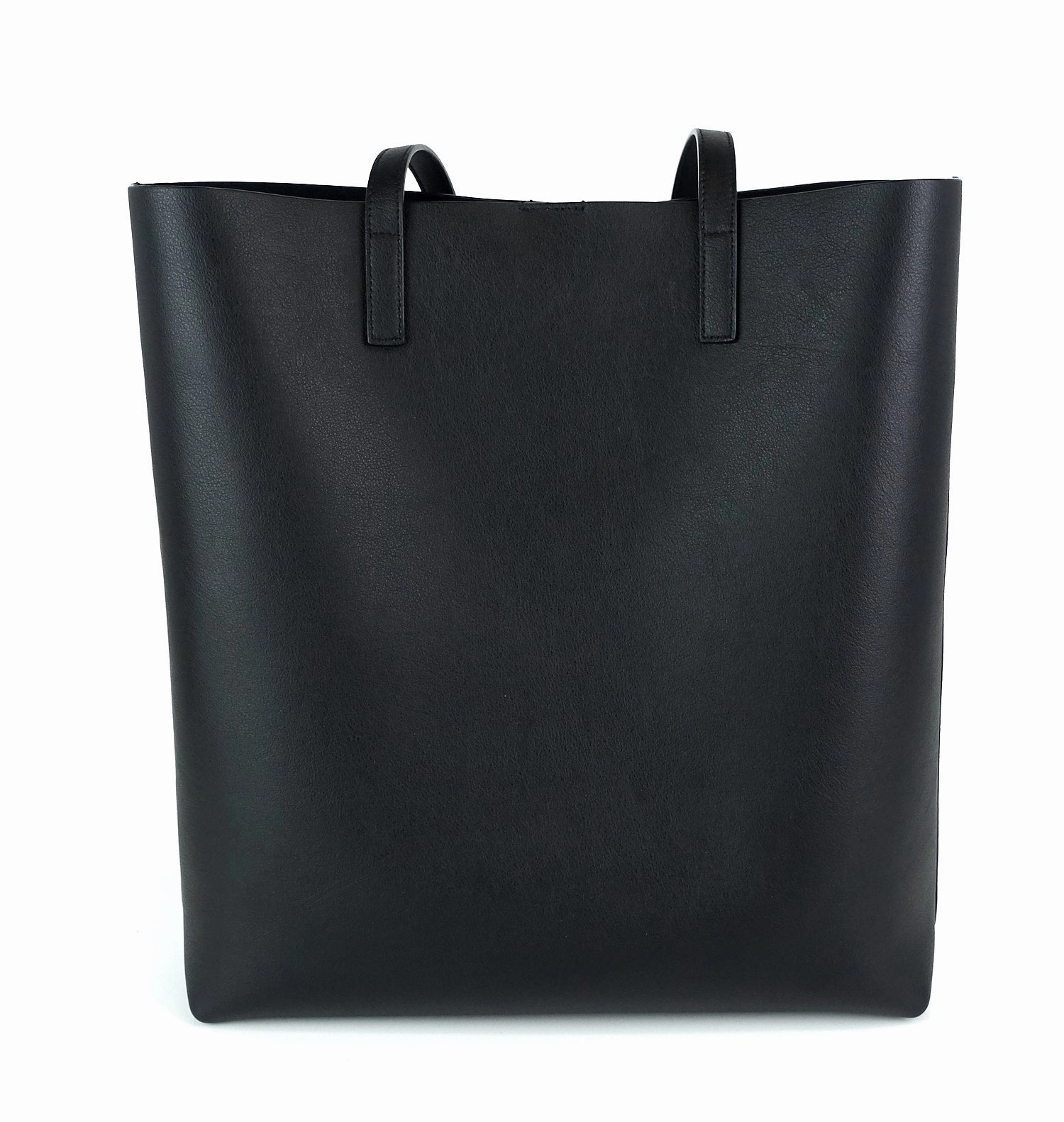 North South Supple Leather Shopper Tote Bag