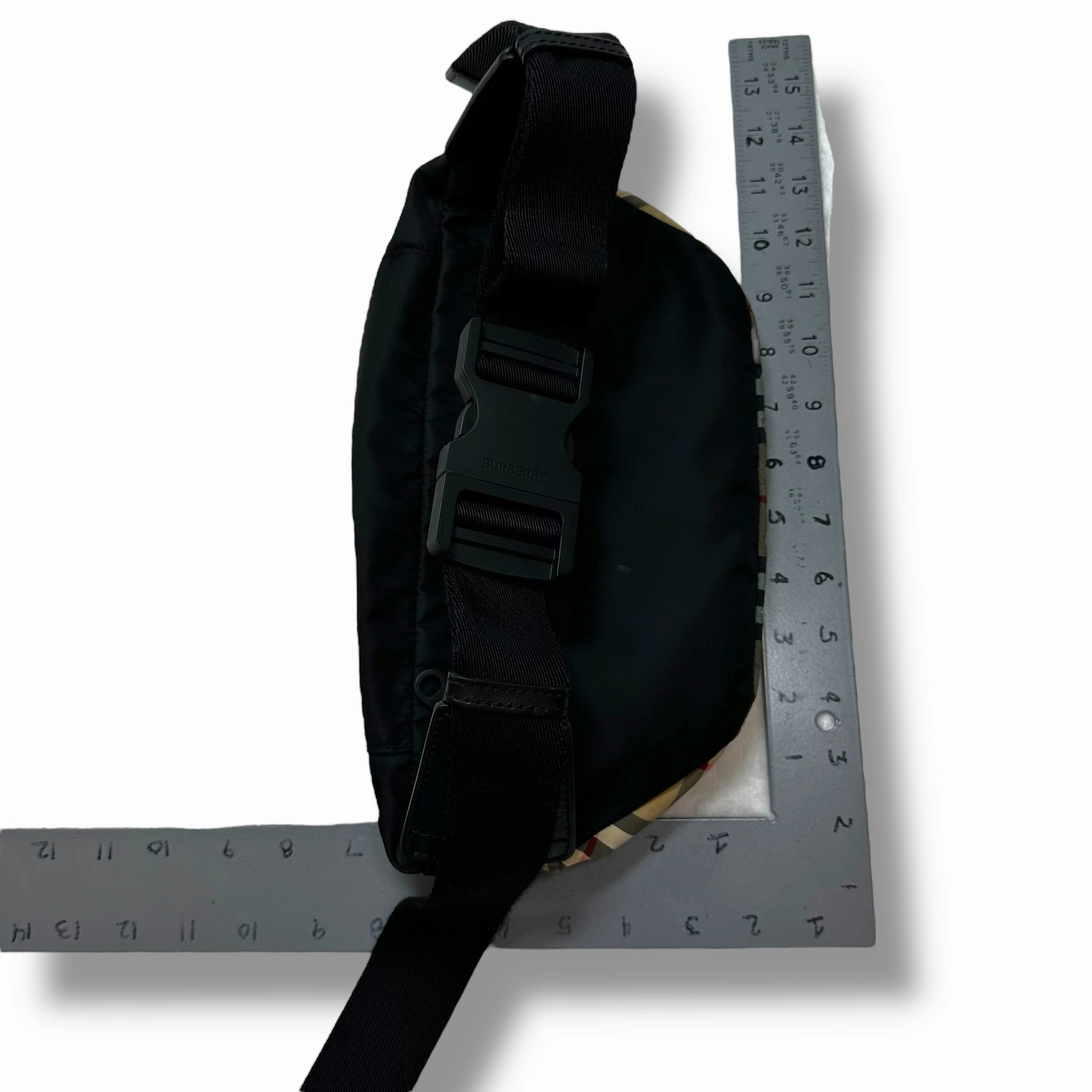 Nova Check Nylon Belt Bag Luxury Designer By Burberry, Size: Medium