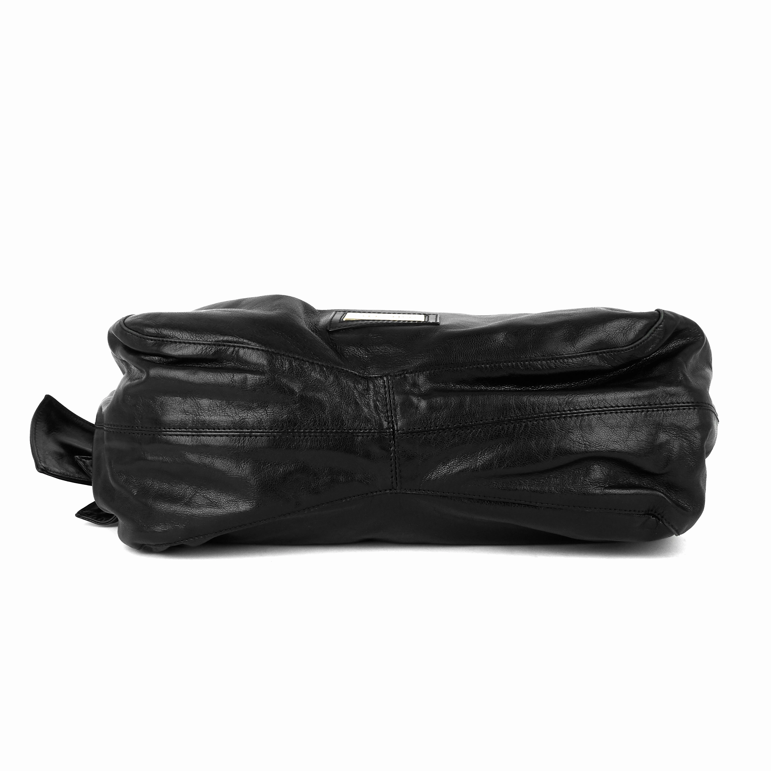 Nuage Bow Crinkled Leather Hobo Bag