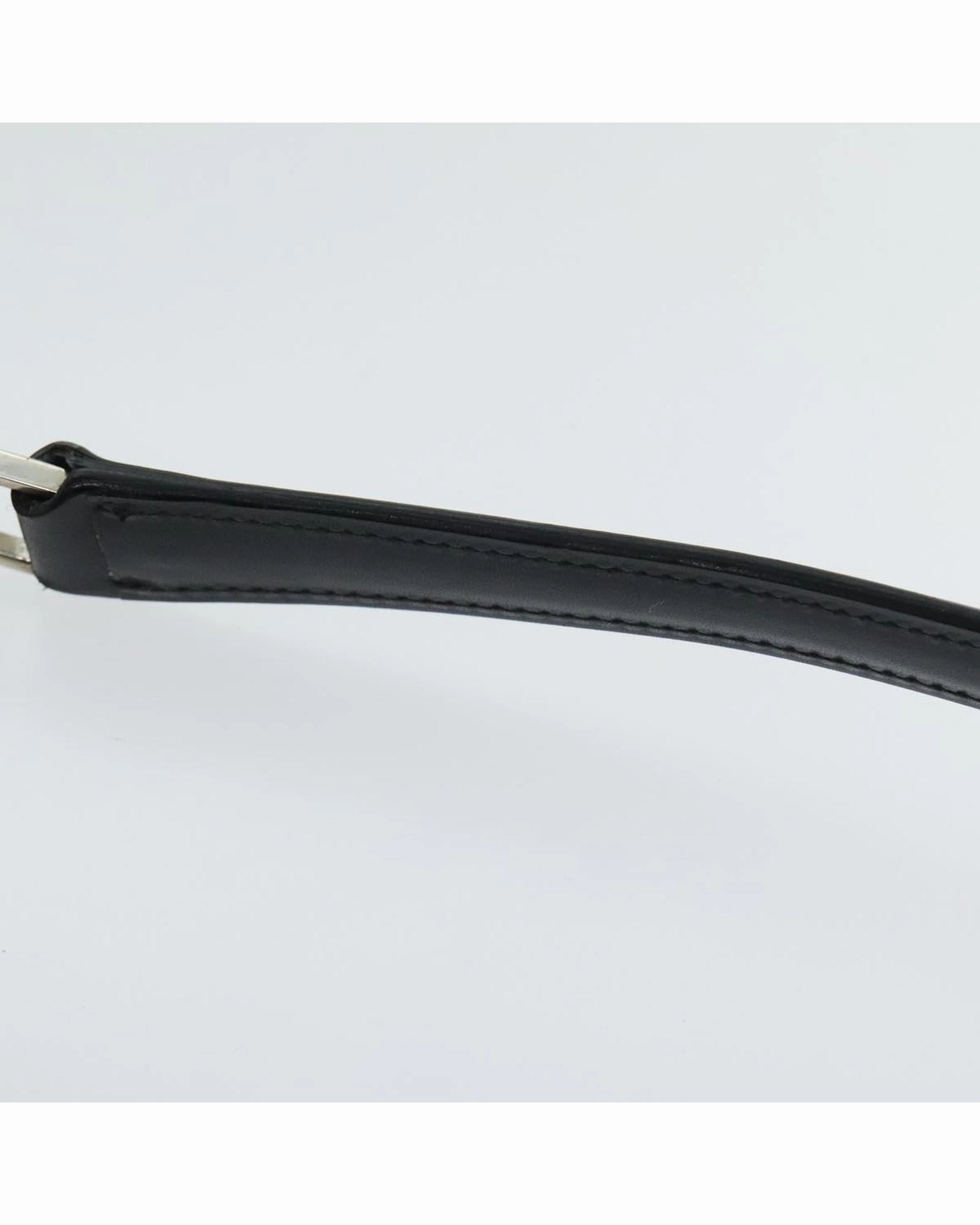 Nylon Leather Shoulder Bag with Silver Accents