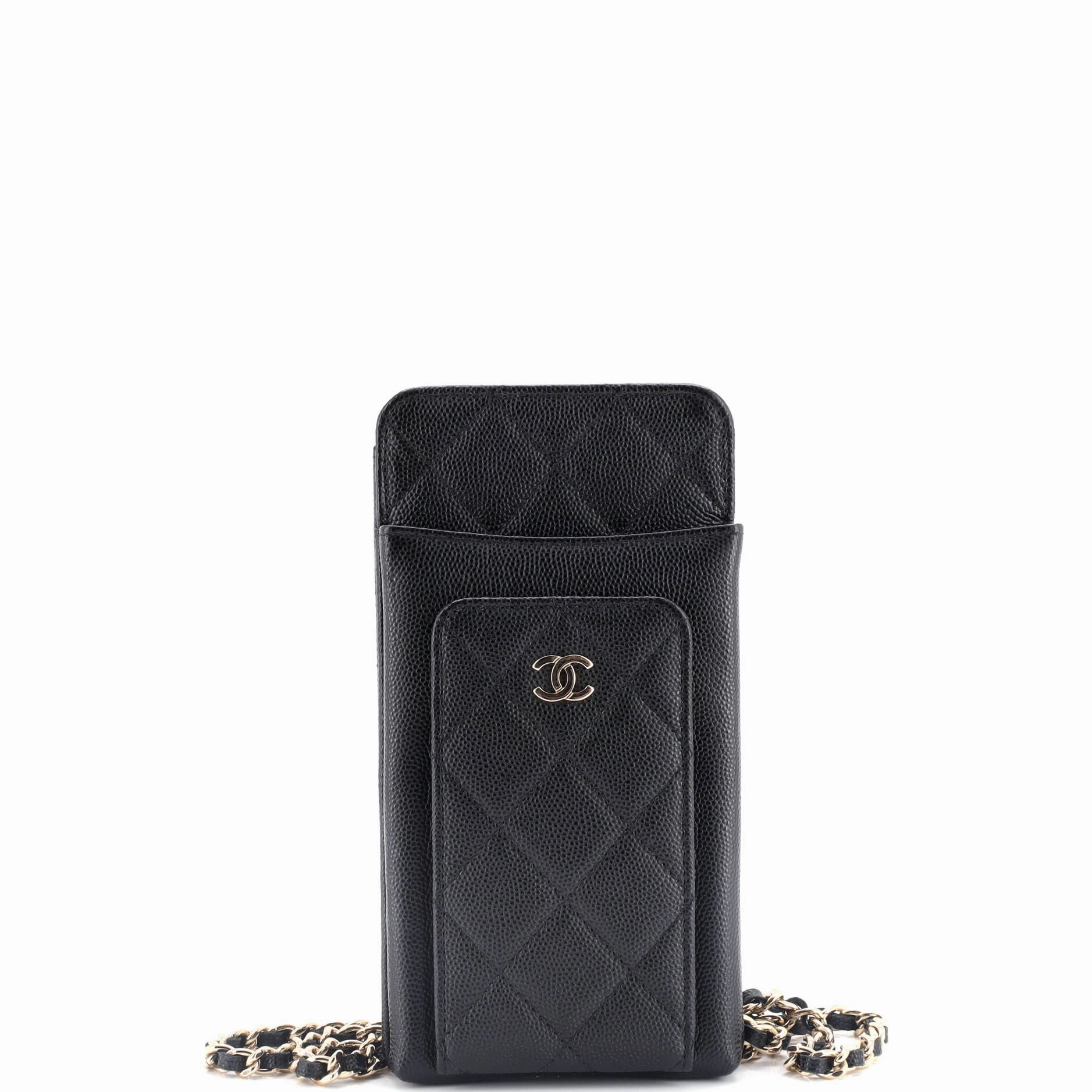 O Phone Holder Crossbody Bag Quilted Caviar