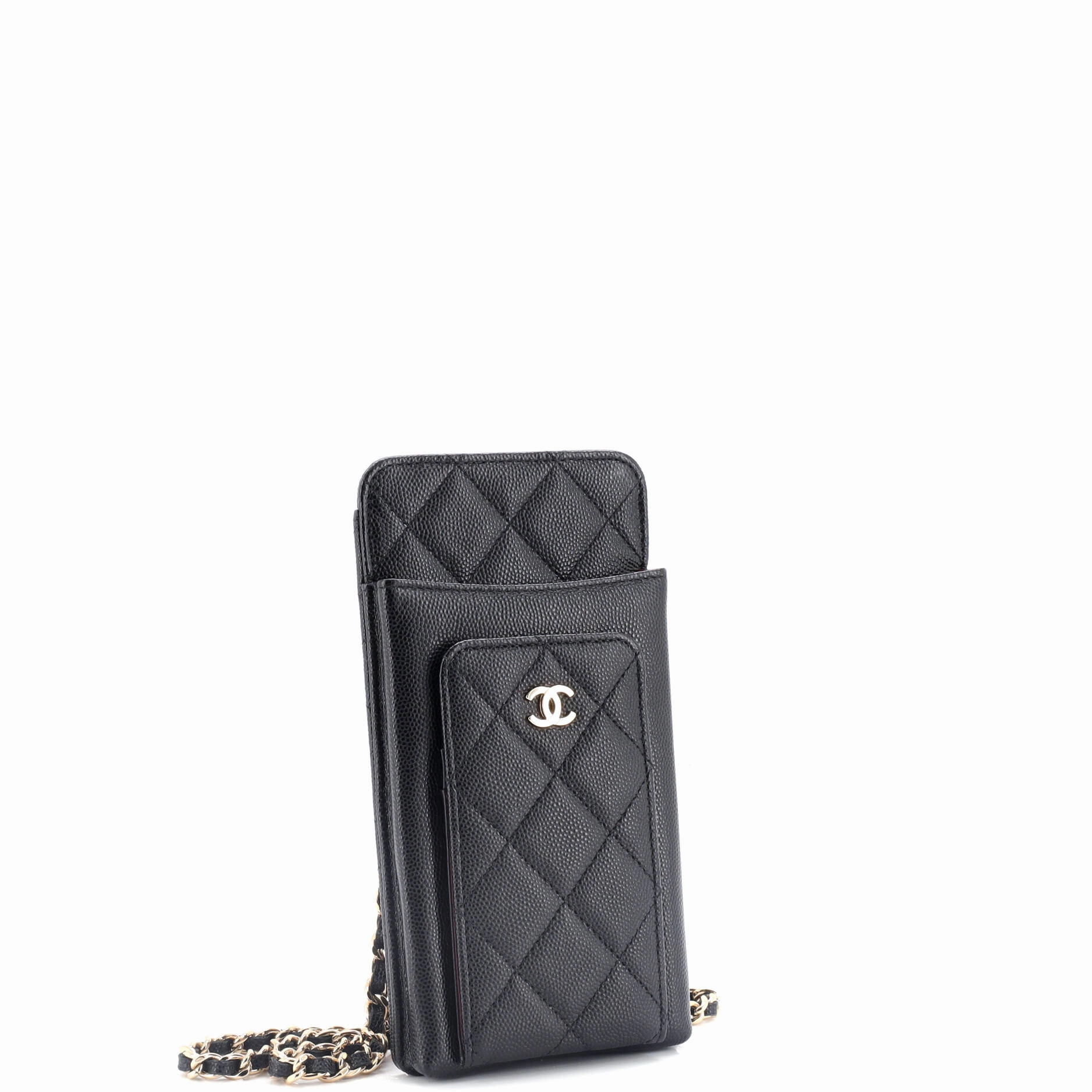 O Phone Holder Crossbody Bag Quilted Caviar