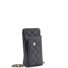O Phone Holder Crossbody Bag Quilted Caviar