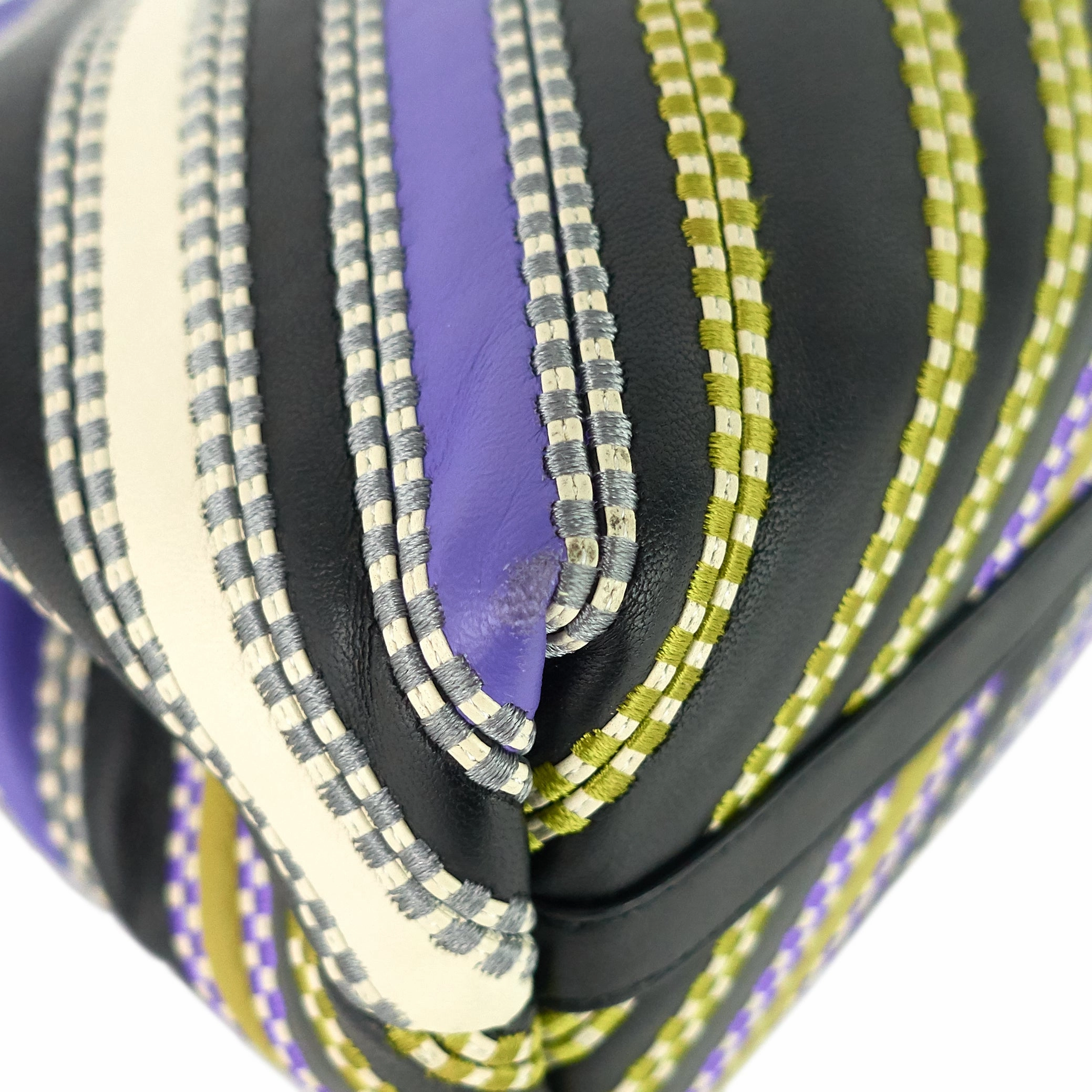 Olimpia Striped Leather Bag