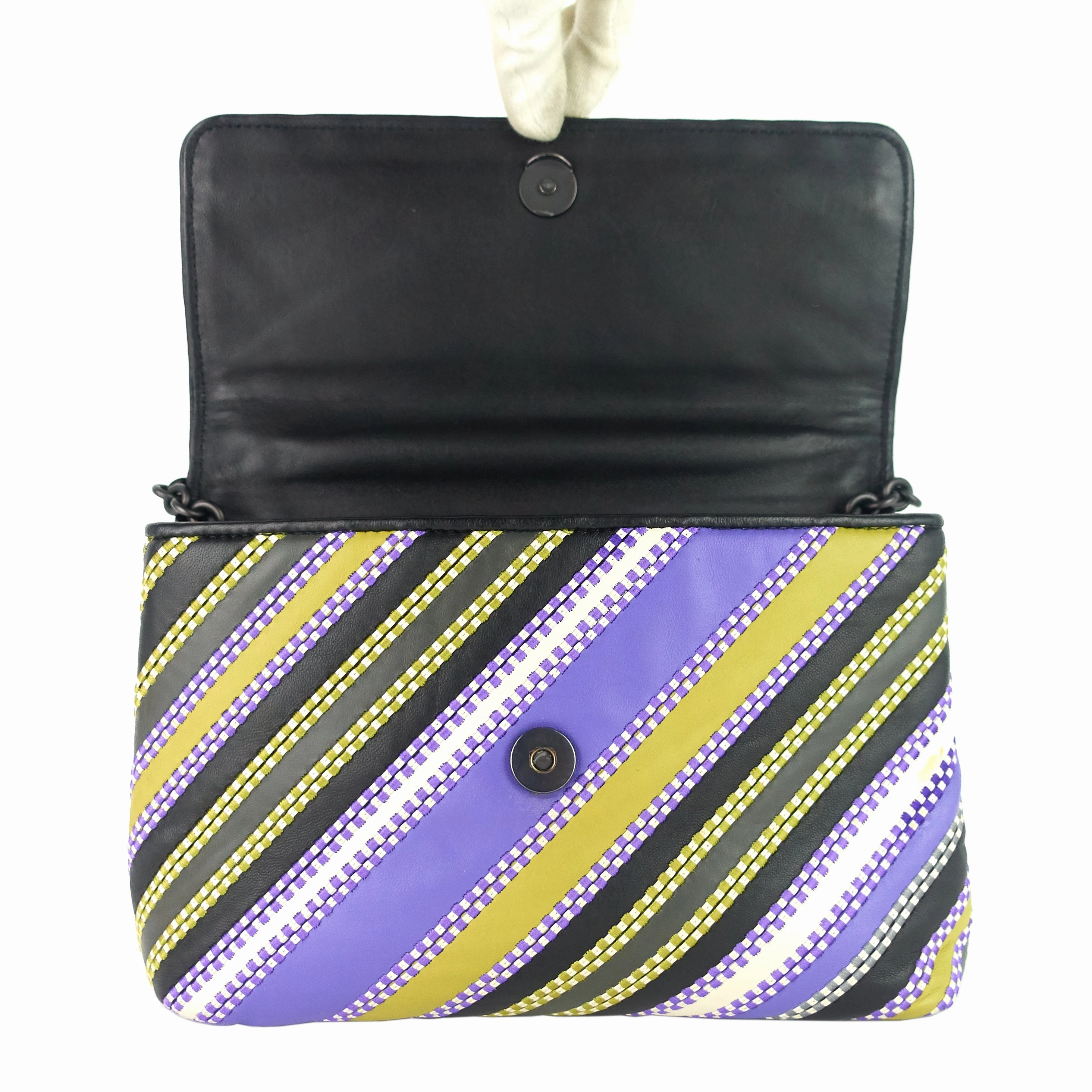 Olimpia Striped Leather Bag