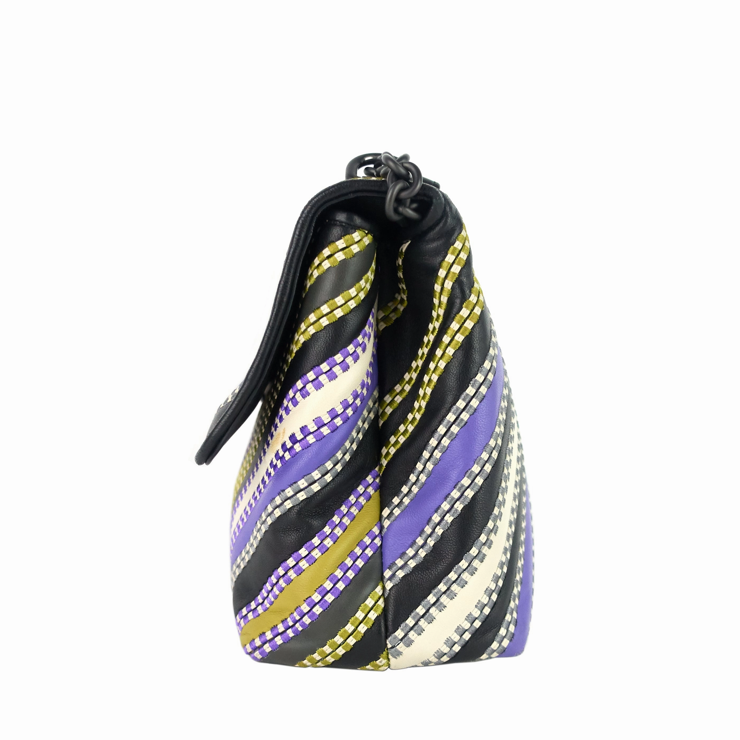Olimpia Striped Leather Bag