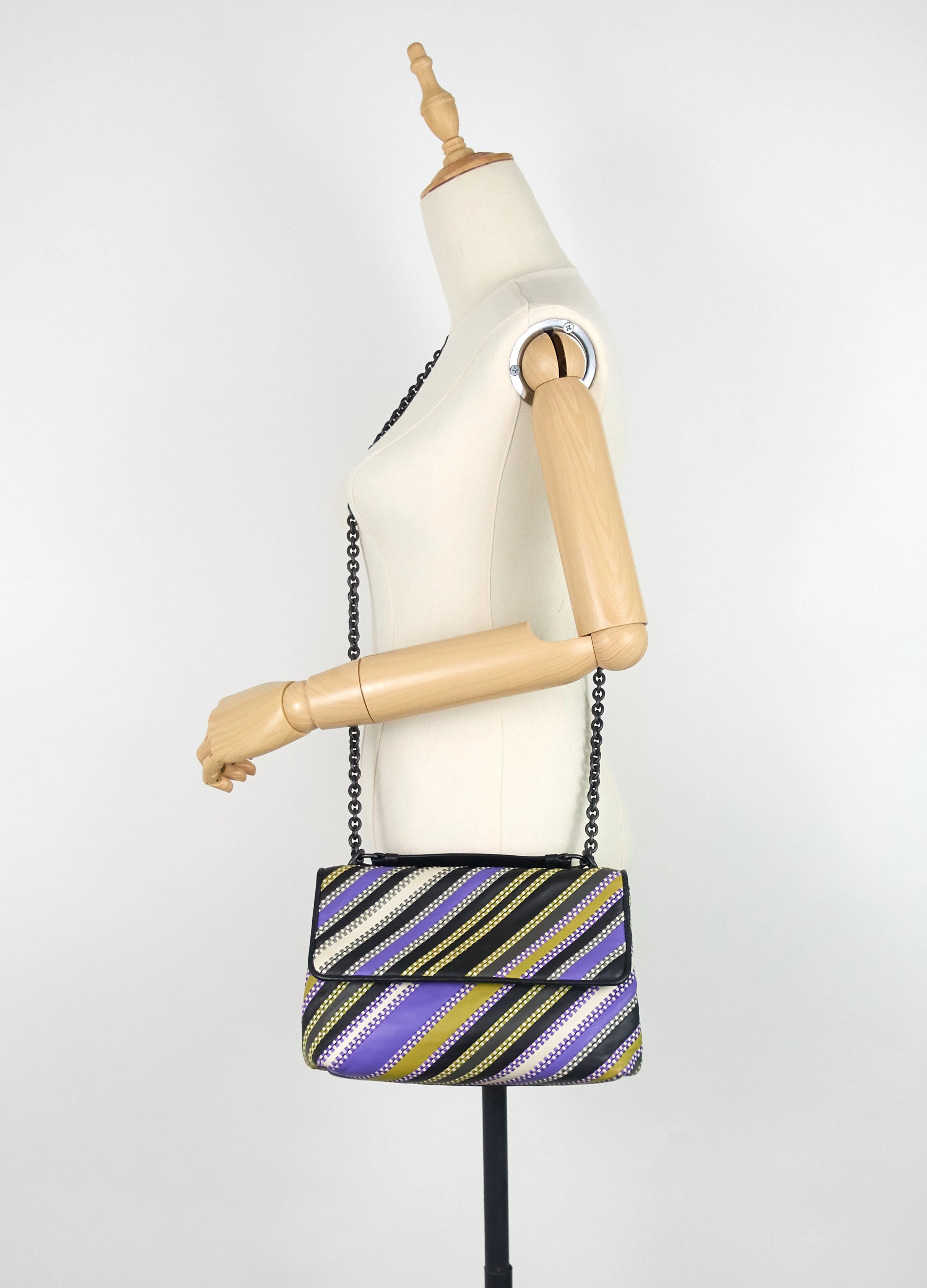 Olimpia Striped Leather Bag