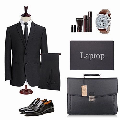 On Sale S-Zone Mens Microfiber Leather Flapover Briefcase Messenger Bag Fit 14 Inch Laptop Bag