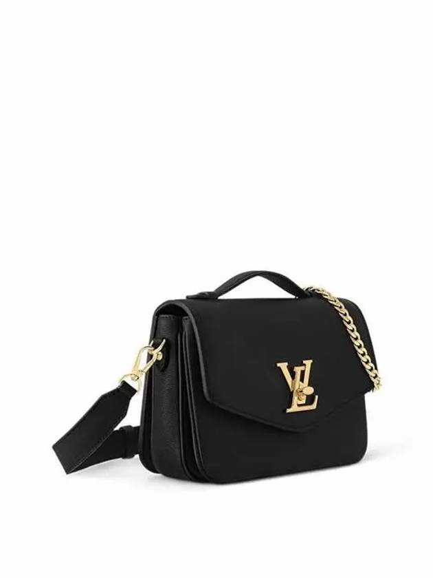 Oxford Lockme Leather Shoulder Bag Black