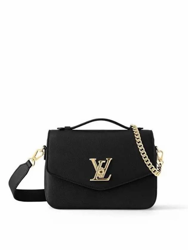 Oxford Lockme Leather Shoulder Bag Black