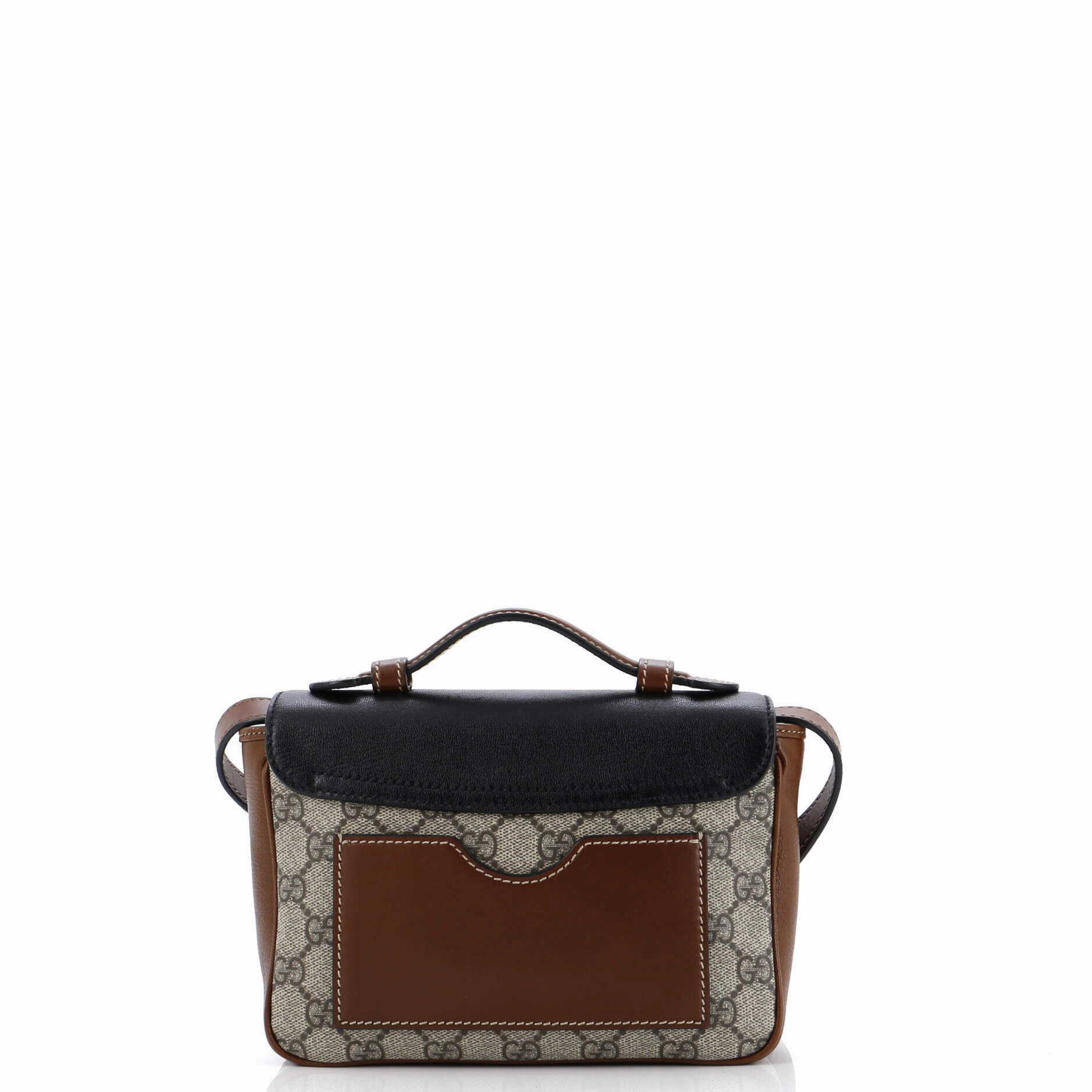 Padlock Front Pocket Flap Shoulder Bag GG Coated Canvas and Leather Mini