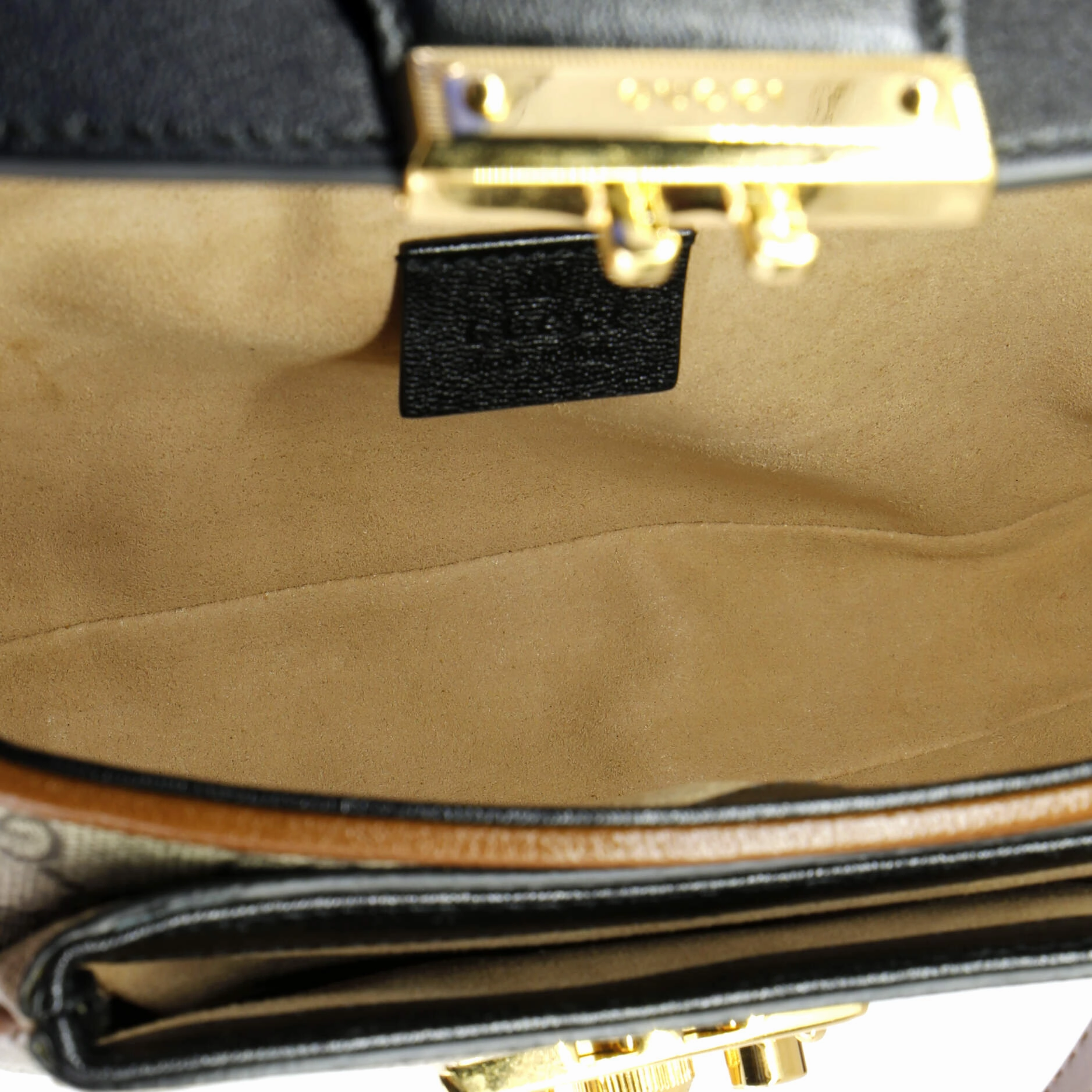 Padlock Front Pocket Flap Shoulder Bag GG Coated Canvas and Leather Mini