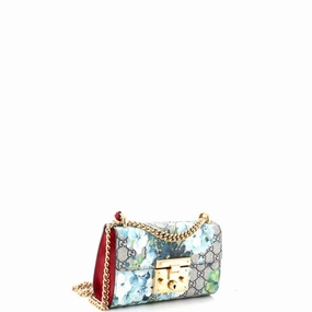 Padlock Shoulder Bag Blooms Print GG Coated Canvas Small