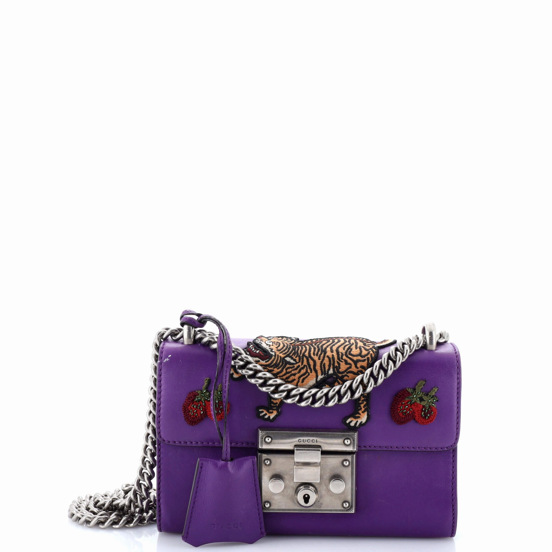 Padlock Shoulder Bag Embellished Leather Small