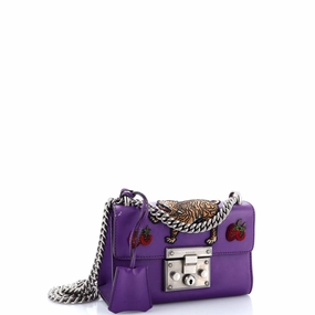 Padlock Shoulder Bag Embellished Leather Small