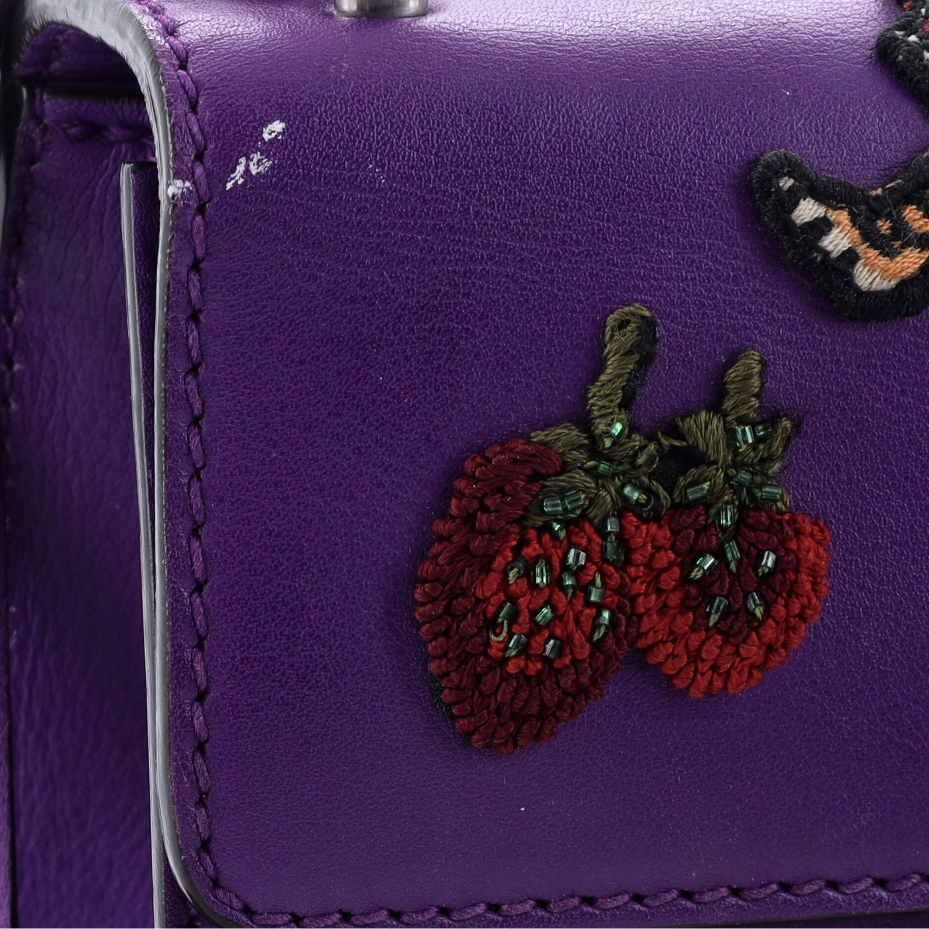 Padlock Shoulder Bag Embellished Leather Small