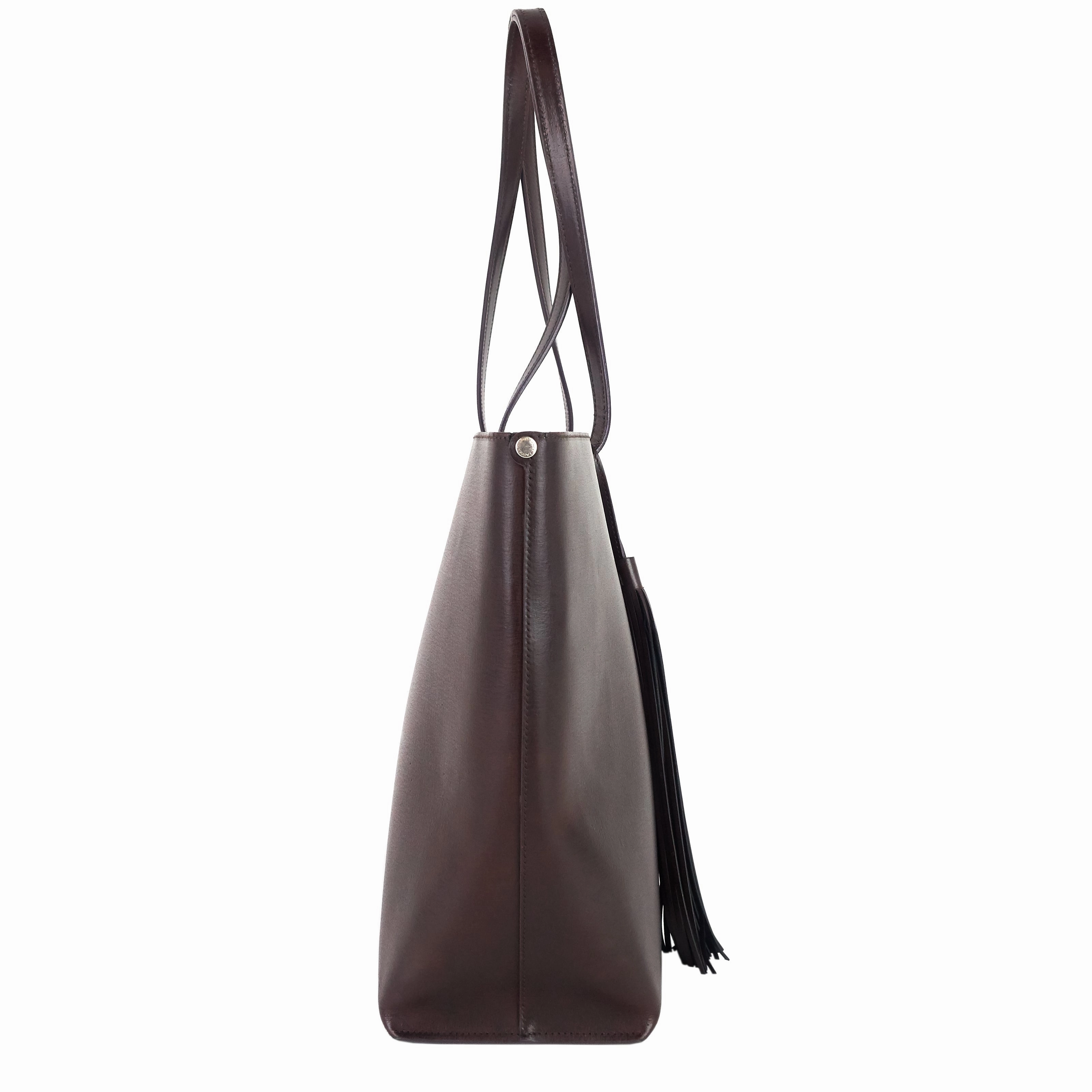 Perforated East West Calfskin Tote Bag