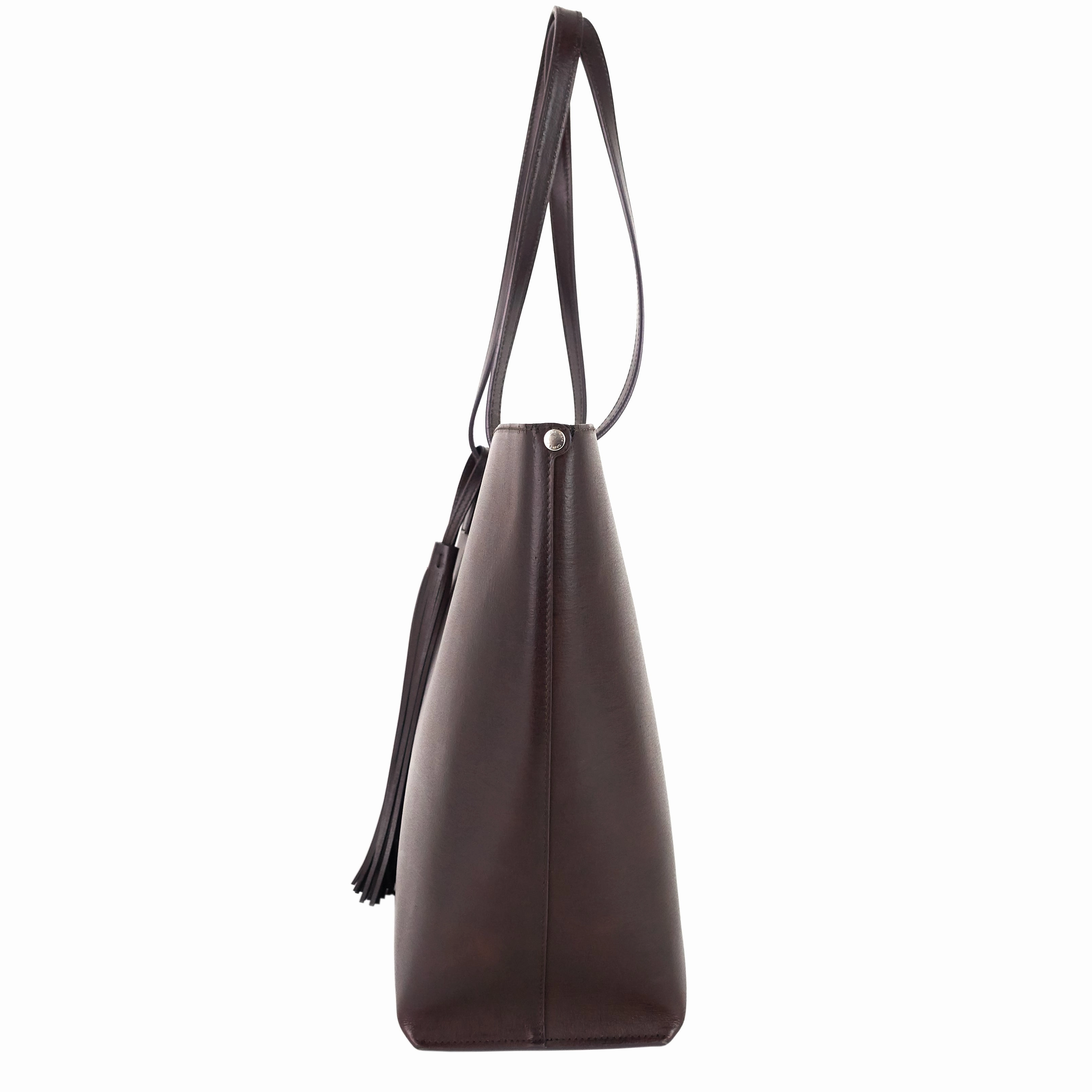 Perforated East West Calfskin Tote Bag