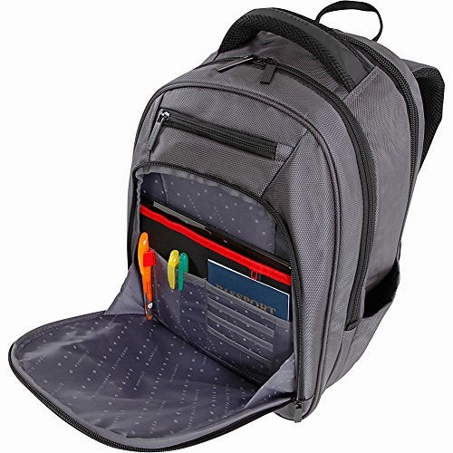 Perry Ellis Men'S M325 Business Tablet Compartment Laptop Backpack, Charcoal, One Size