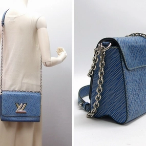 Petite Malle Blue Shoulder Bag