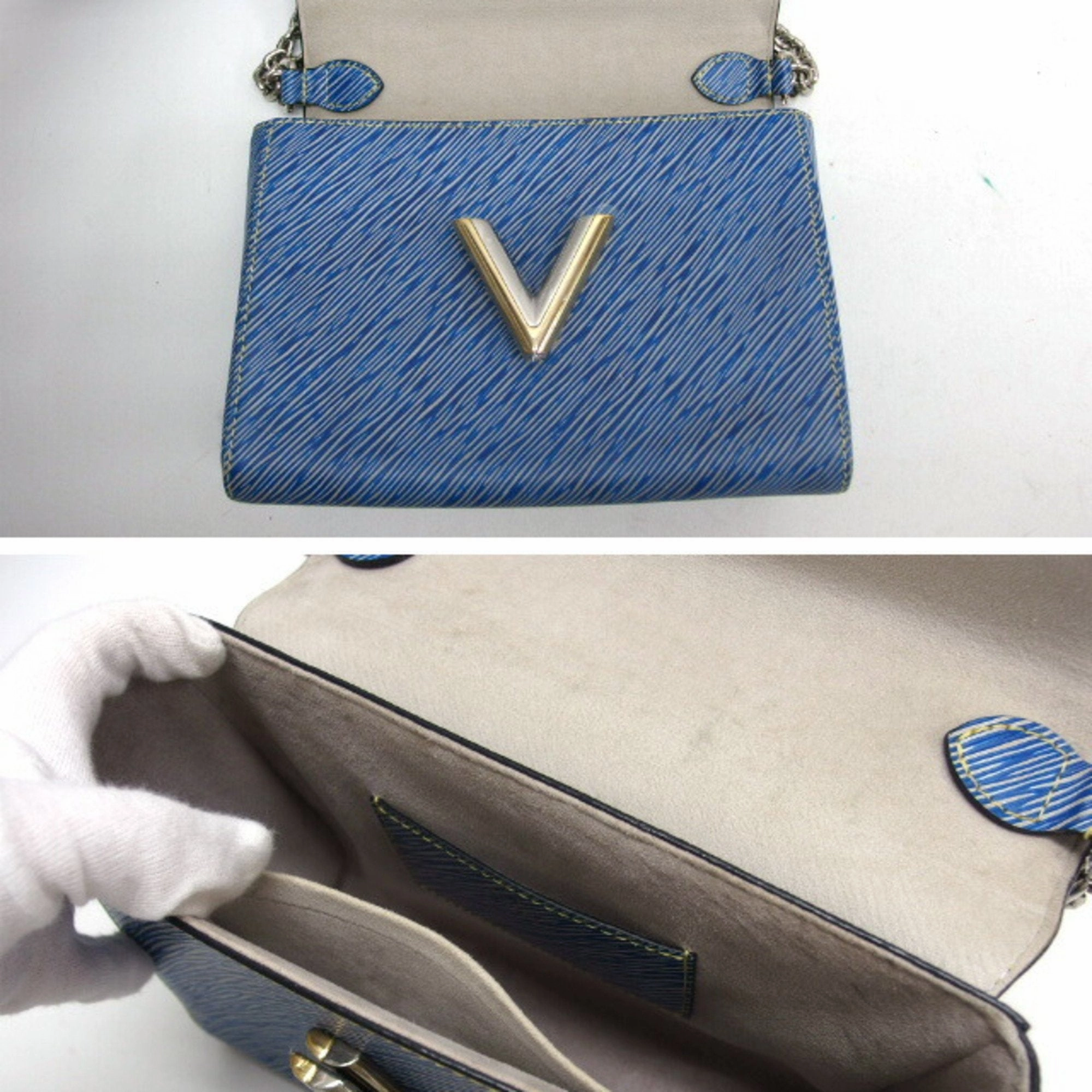 Petite Malle Blue Shoulder Bag