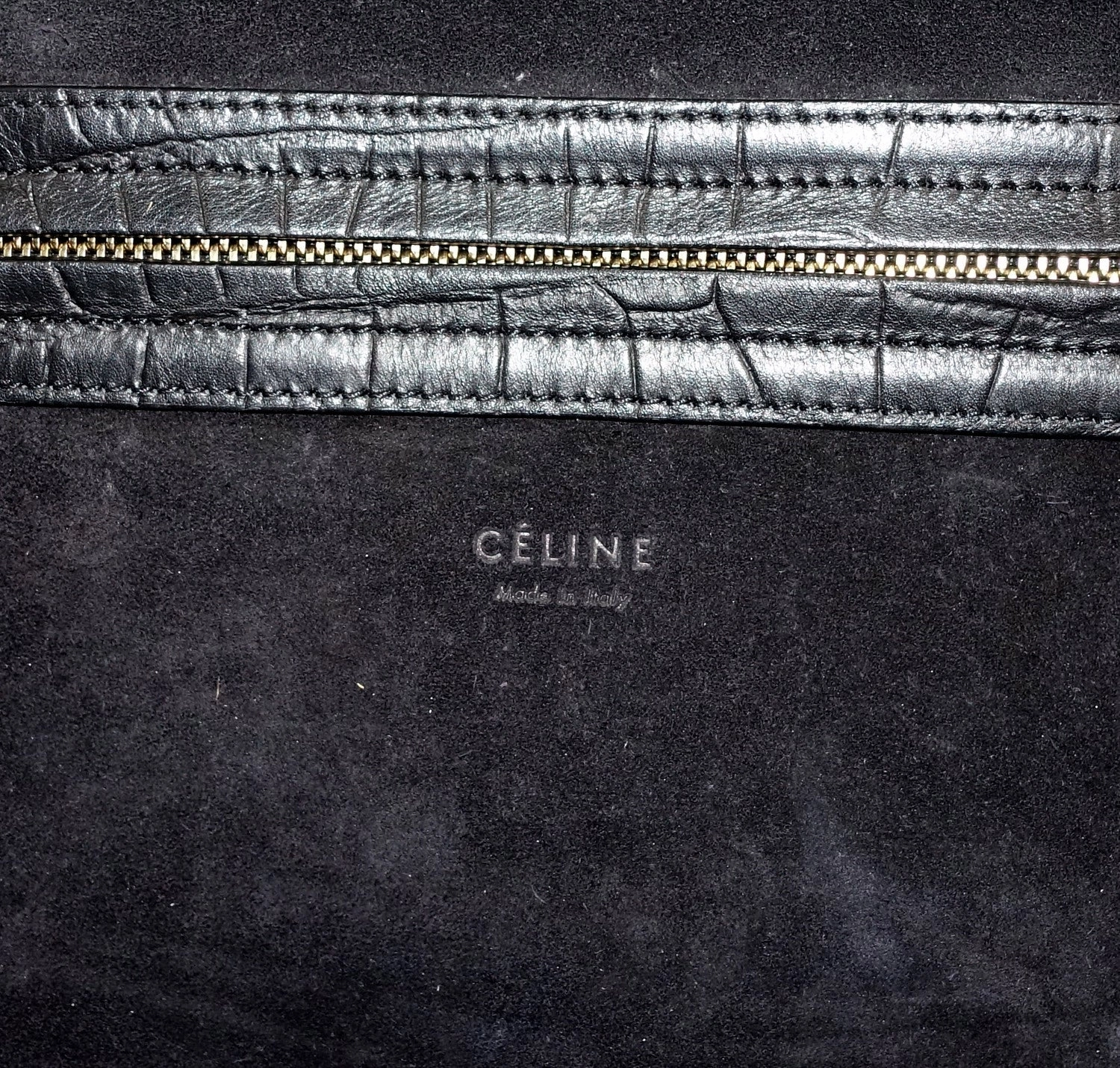 Phantom Crocodile Embossed Calf Leather Medium Bag