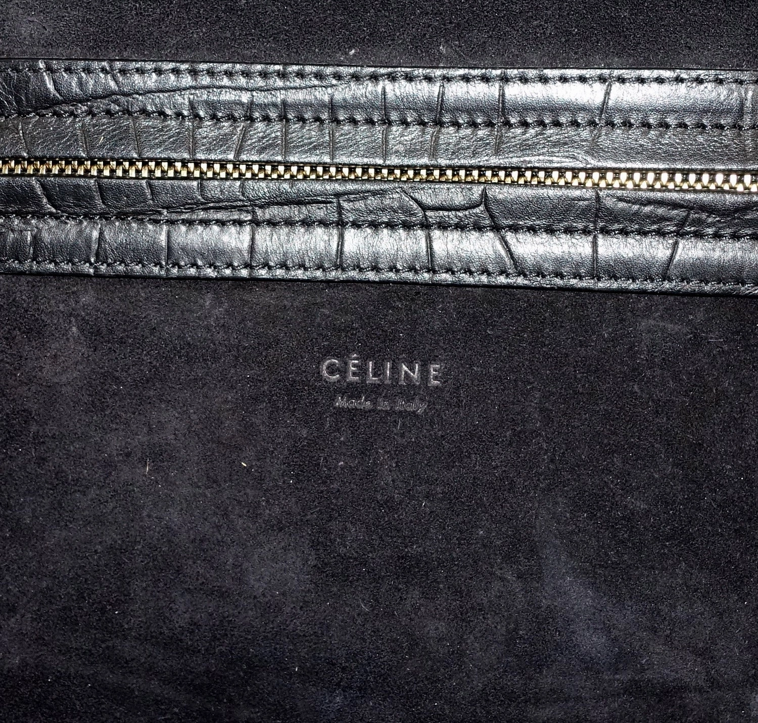 Phantom Crocodile Embossed Calf Leather Medium Bag