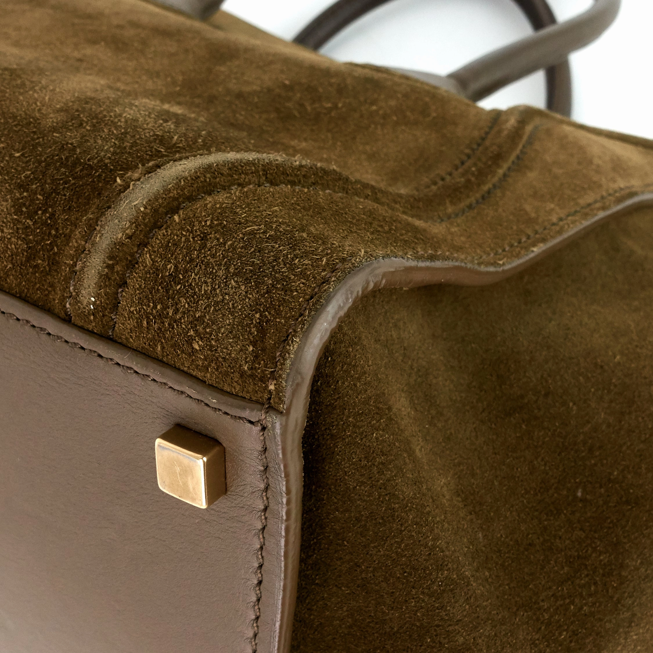 Phantom Medium Khaki Suede Tote Bag