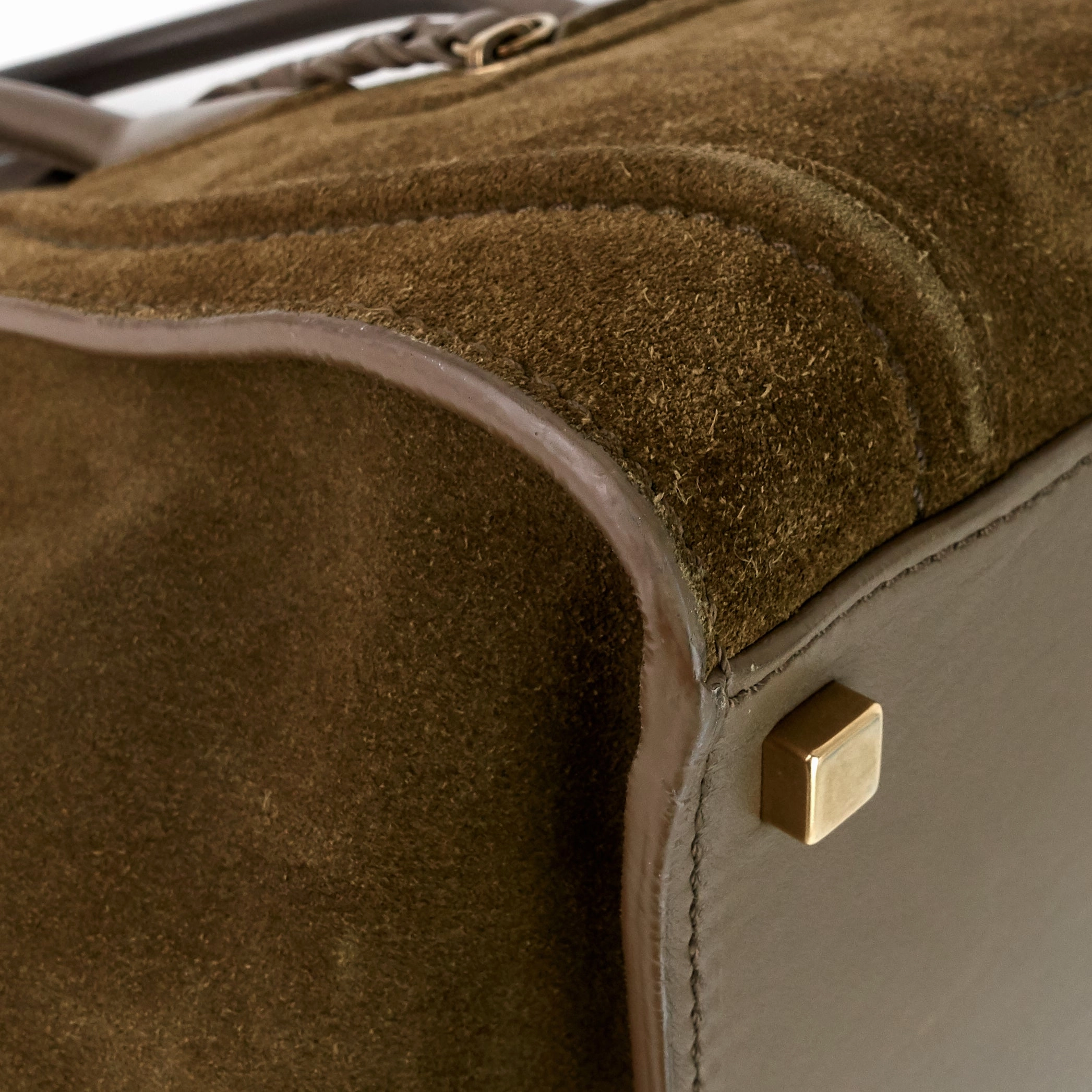 Phantom Medium Khaki Suede Tote Bag