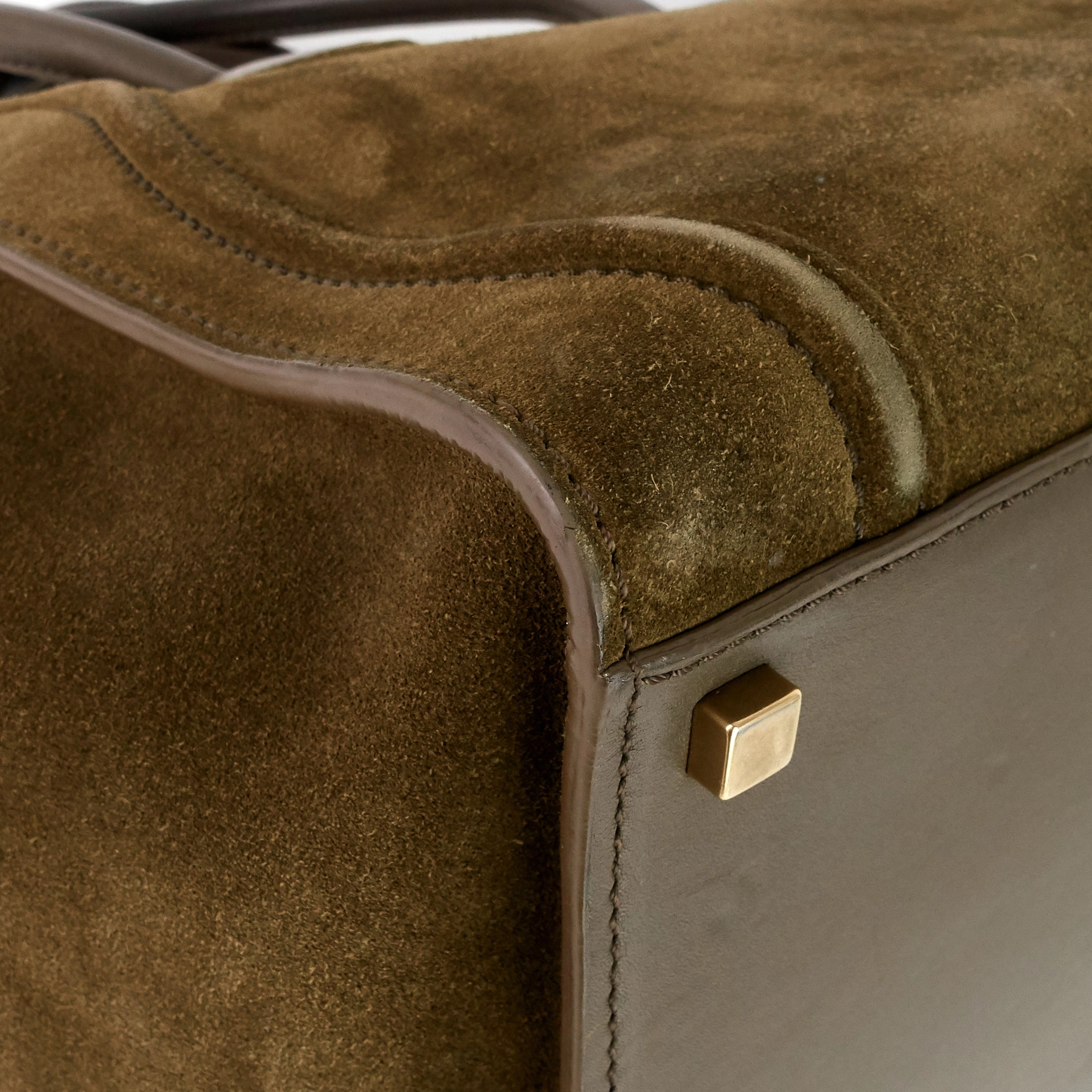 Phantom Medium Khaki Suede Tote Bag