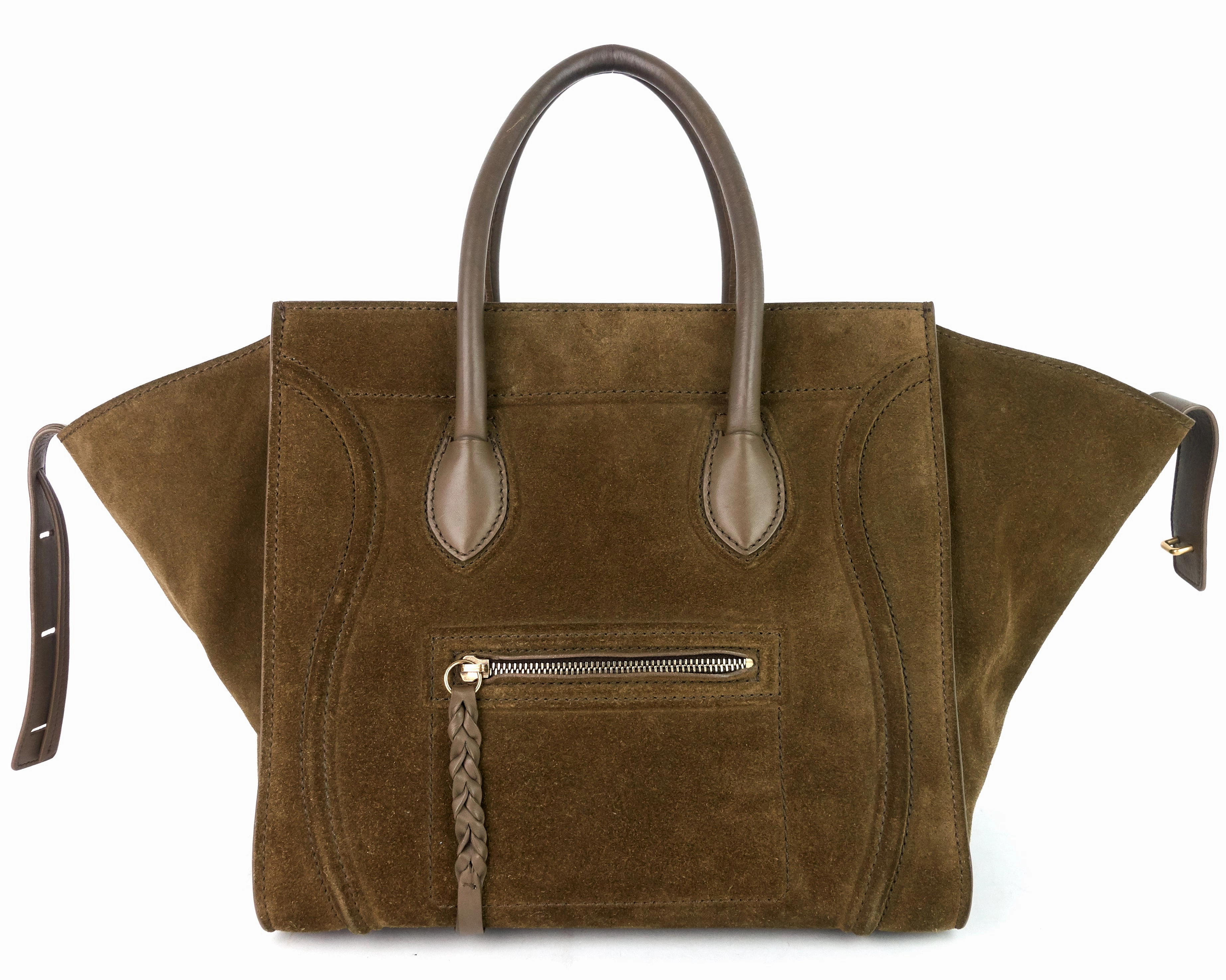 Phantom Medium Khaki Suede Tote Bag