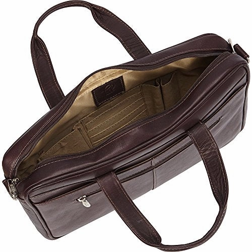 Piel Hidden Pocket Laptop Briefcase (Chocolate)