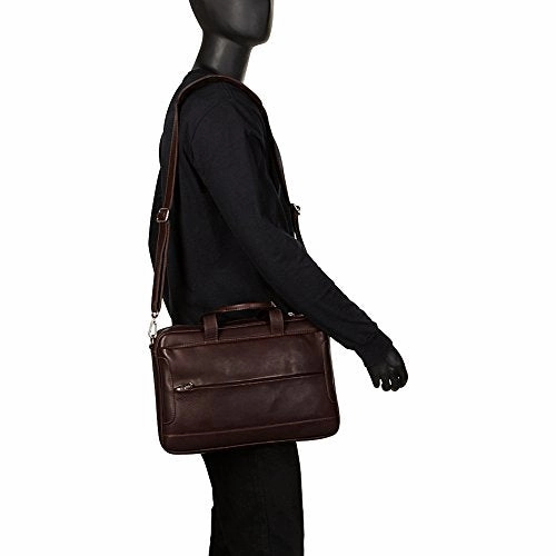 Piel Hidden Pocket Laptop Briefcase (Chocolate)