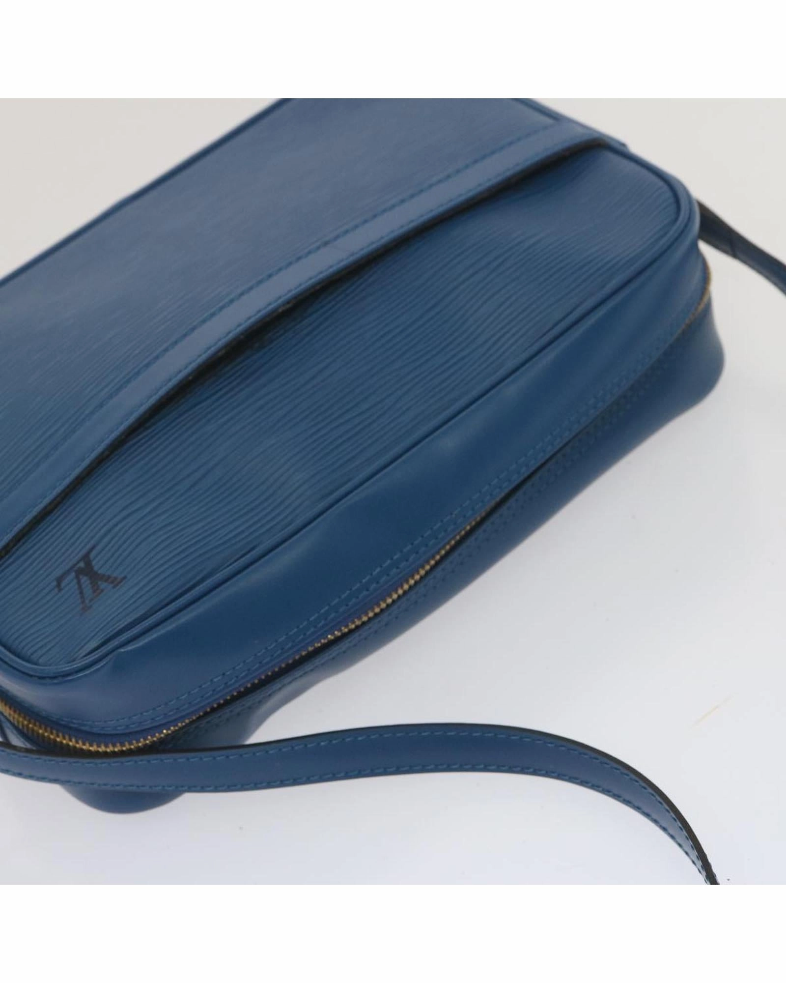 Pochette Epi Leather Shoulder Bag Blue