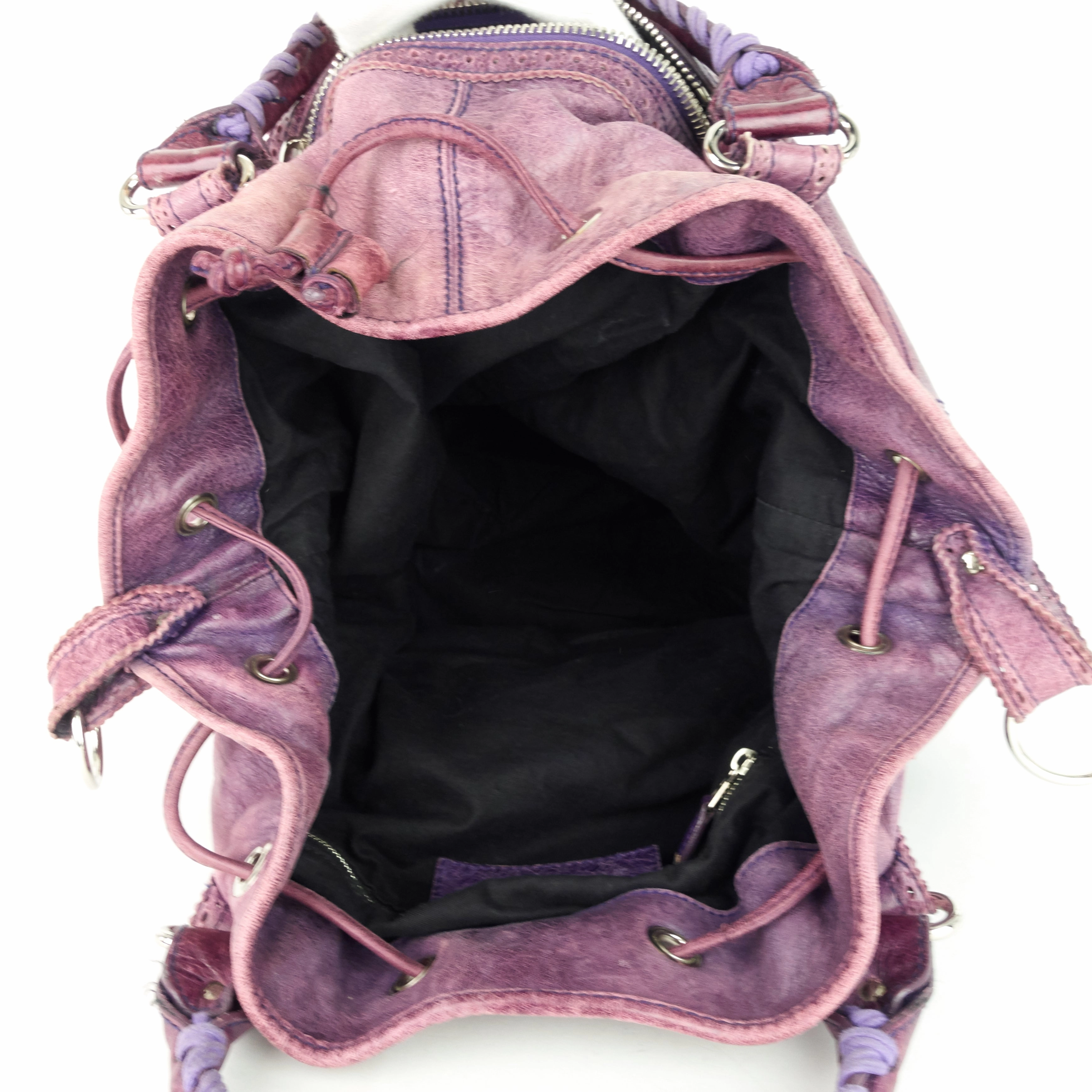 Pompon Giant Brogues Lambskin Leather Bag
