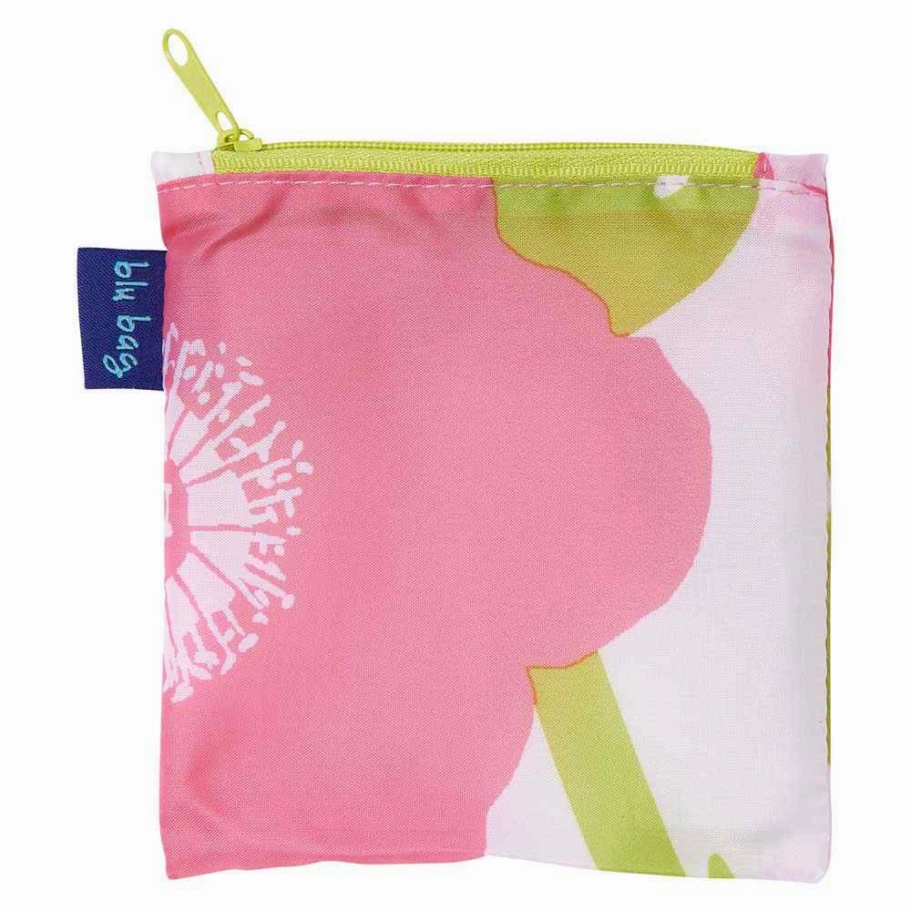 Poppies Pink blu Bag Reusable Shopping Bag-Machine washable