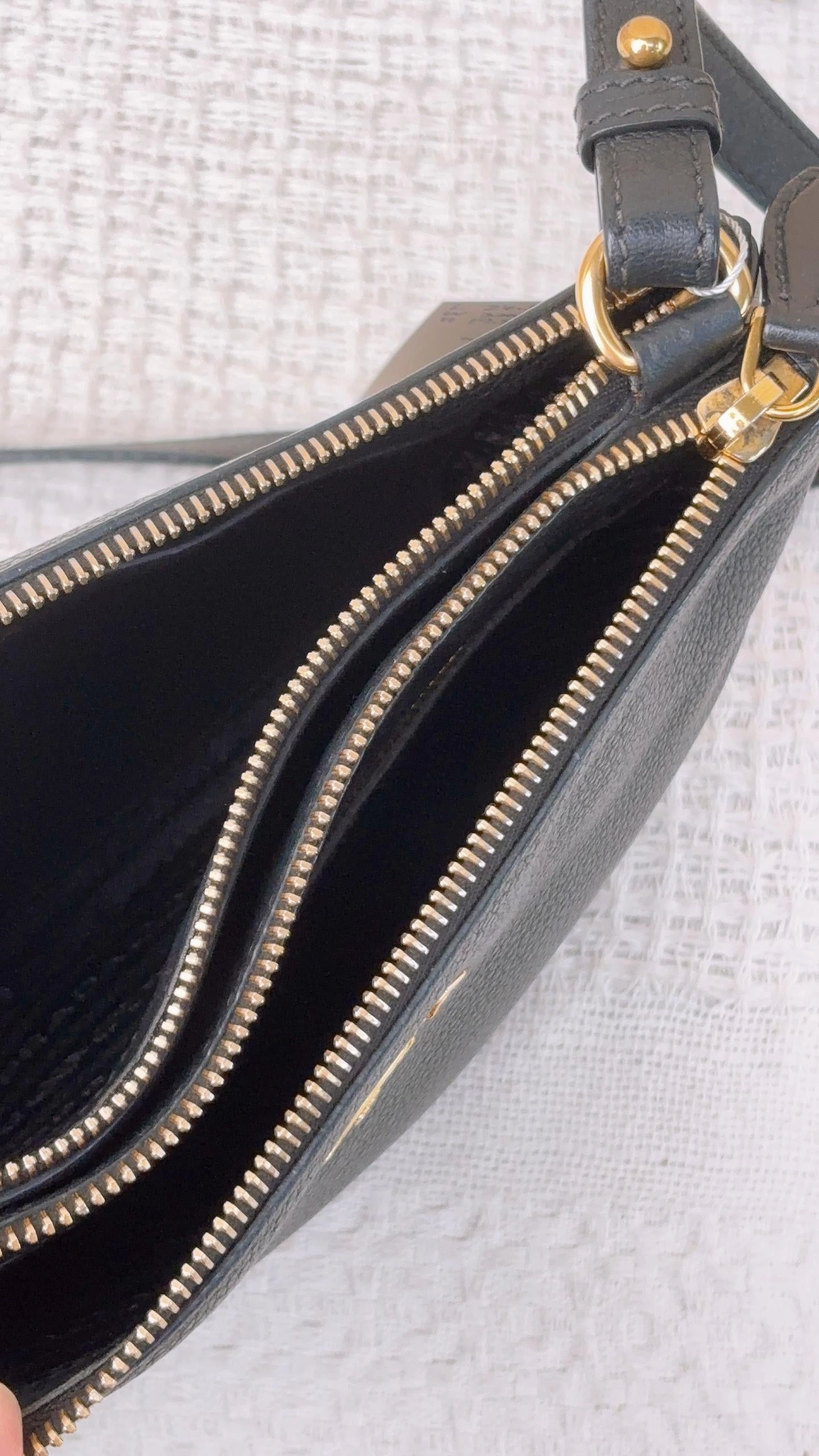 Prada Black Calfskin Double Zip Crossbody Bag
