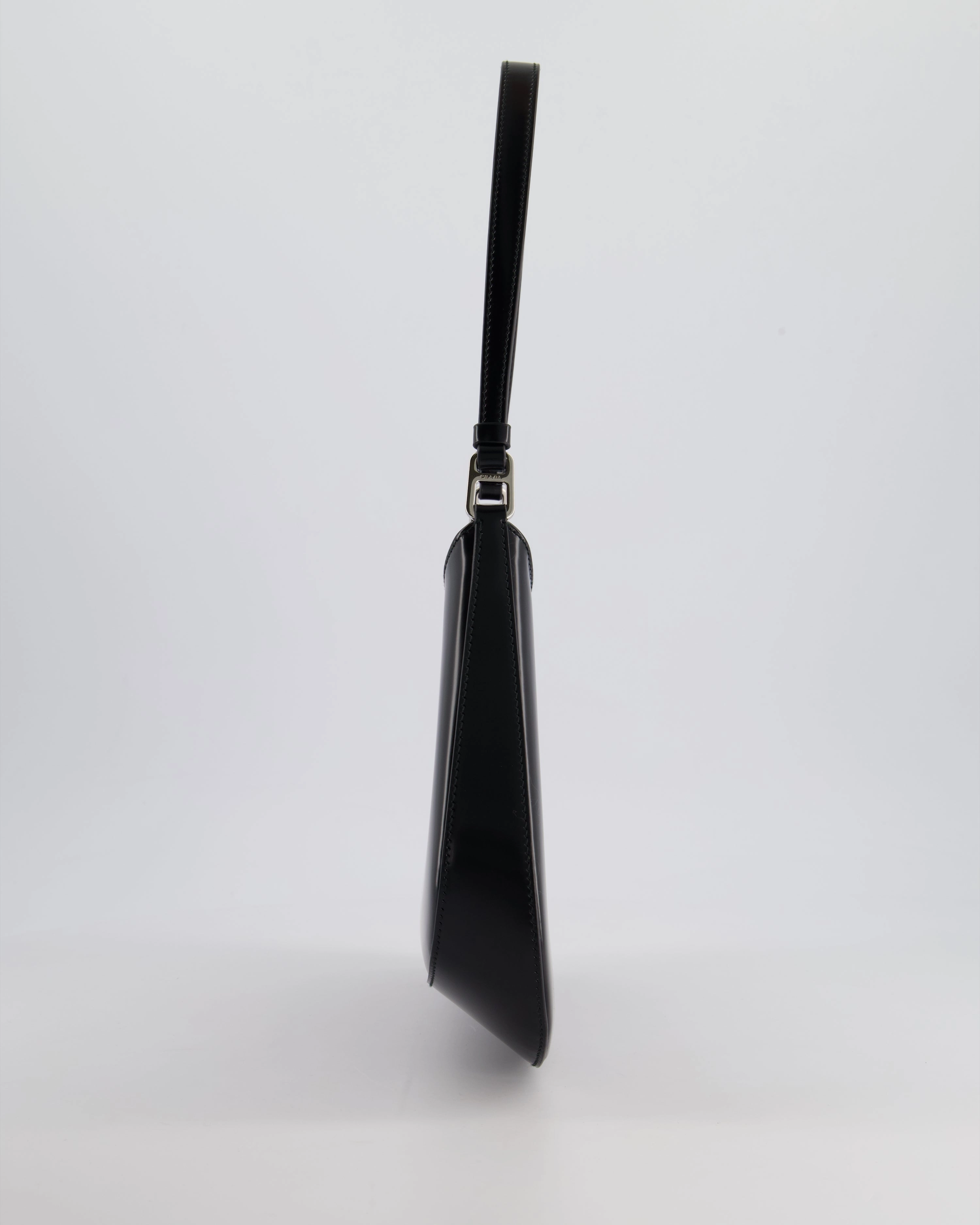 Prada Black Cleo Brushed Leather Shoulder Bag RRP 2400