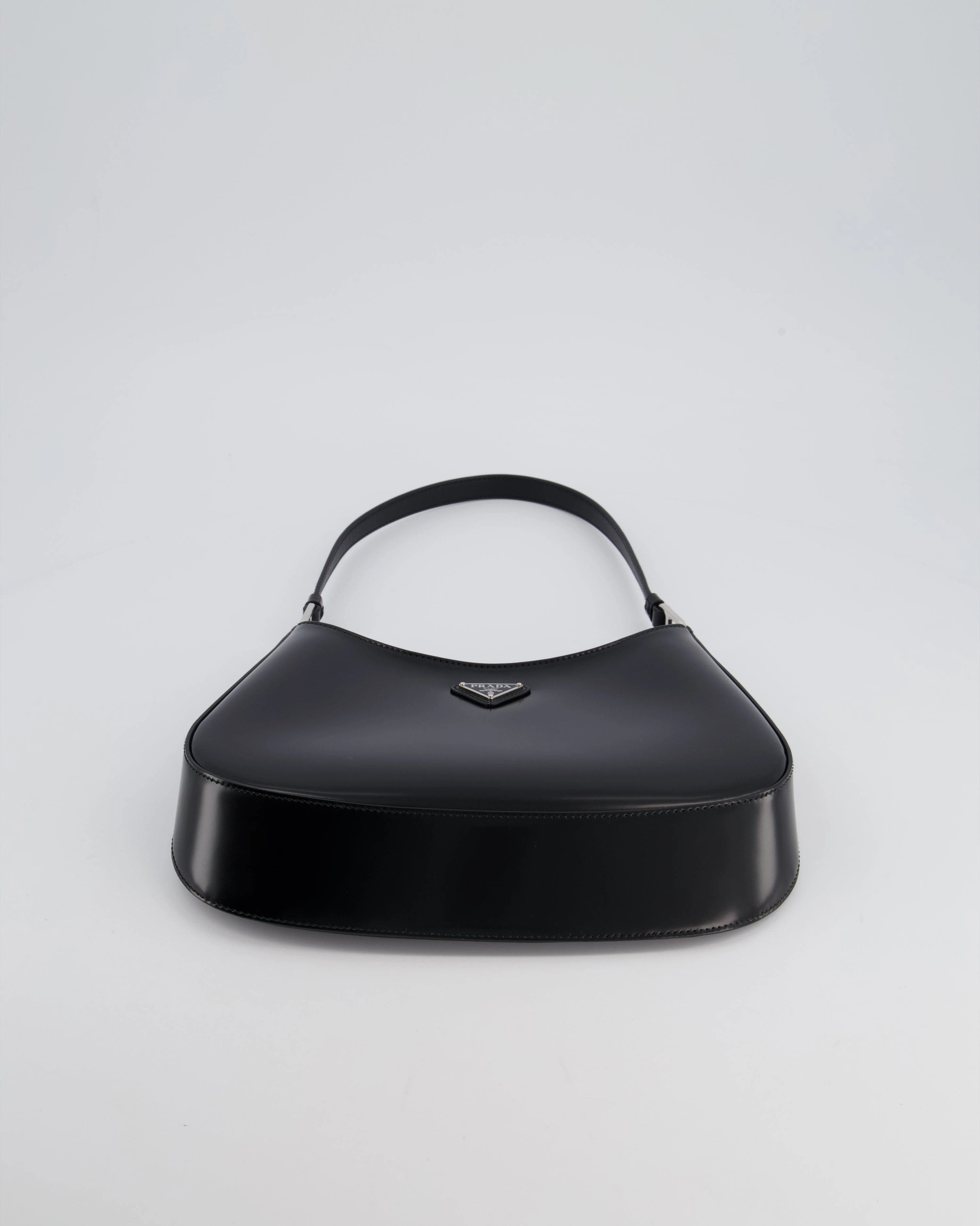 Prada Black Cleo Brushed Leather Shoulder Bag RRP 2400