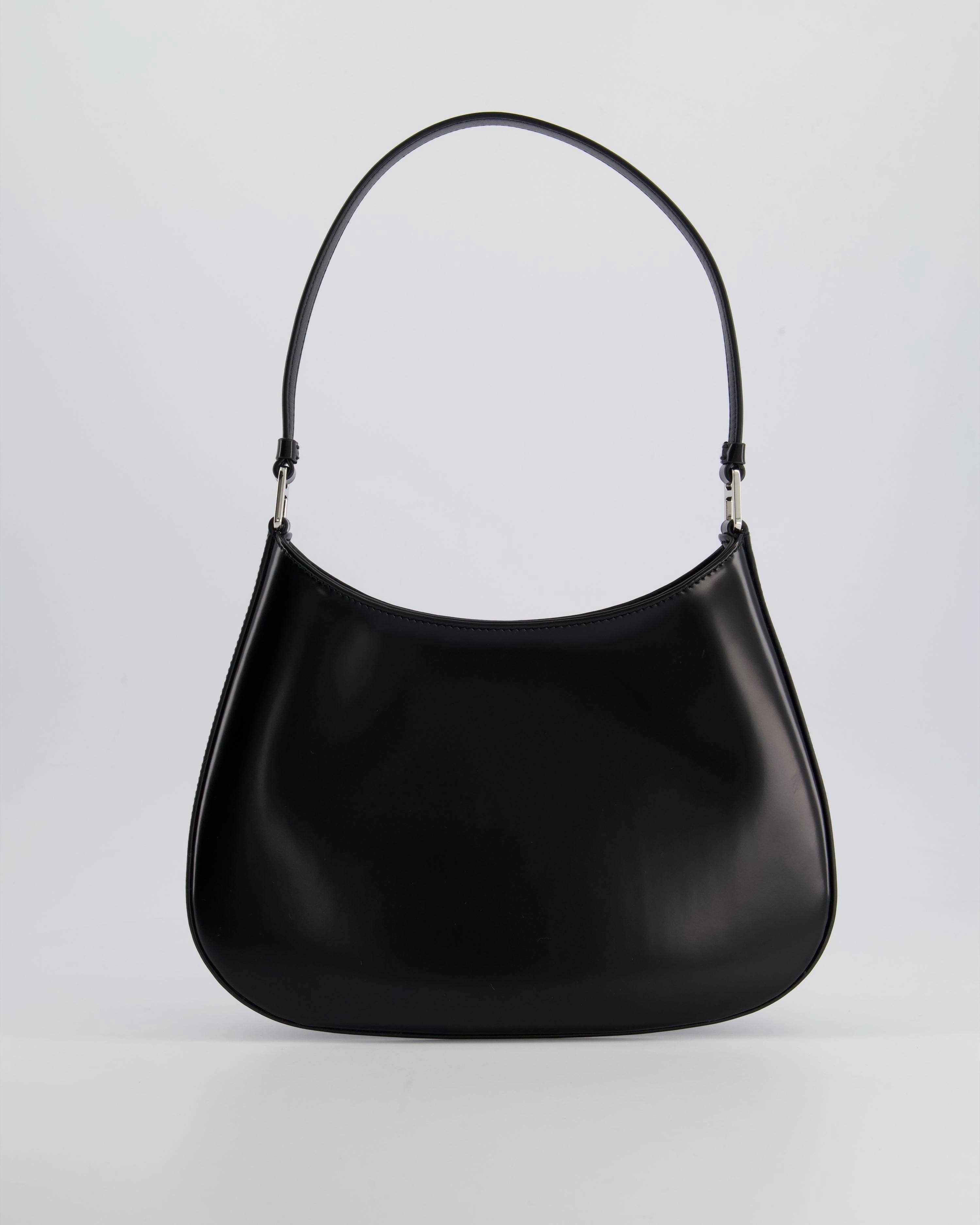 Prada Black Cleo Brushed Leather Shoulder Bag RRP 2400
