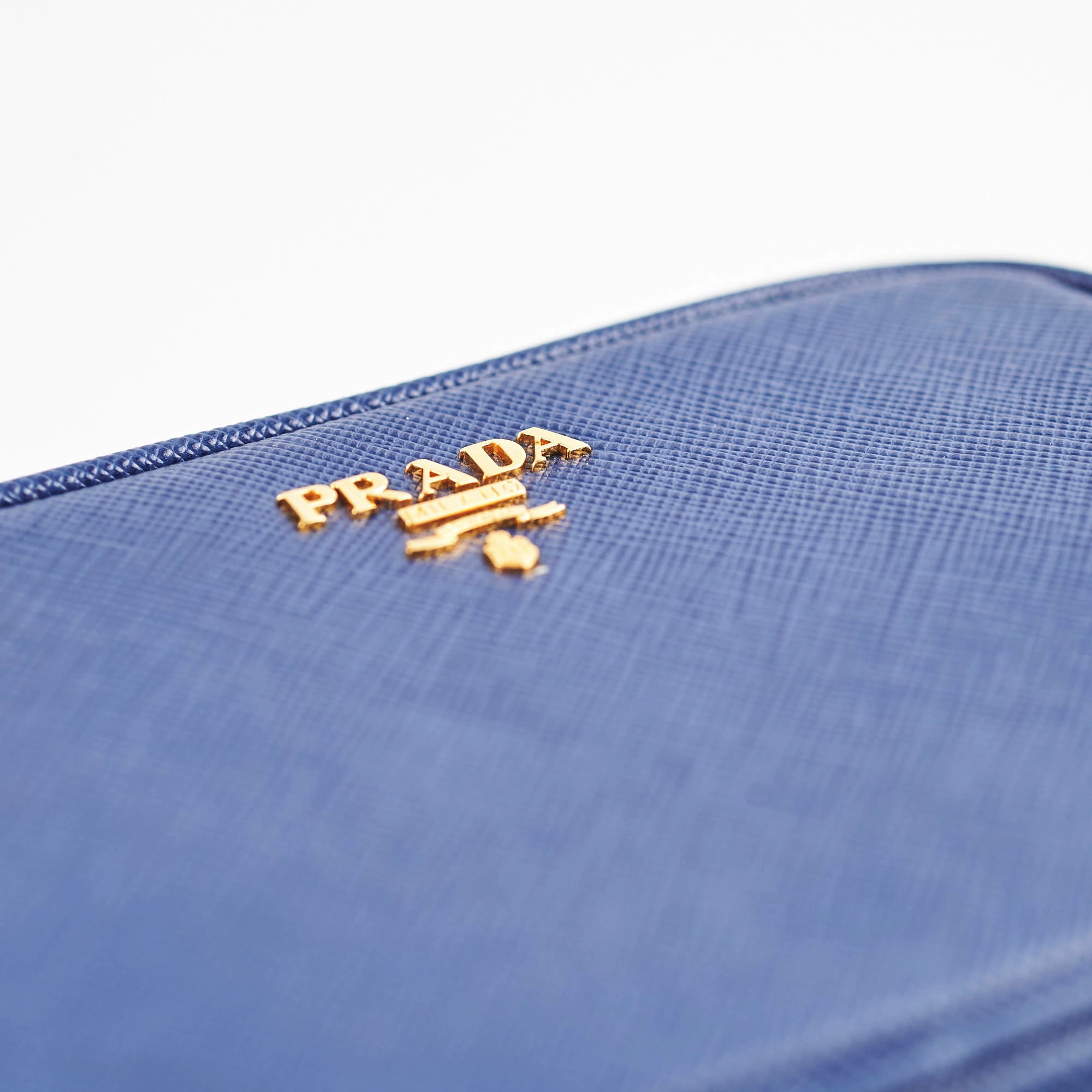 Prada Blue Mini Saffiano Leather Crossbody