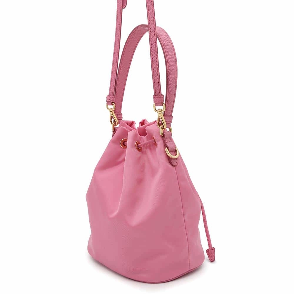 PRADA Drawstring Bag Shoulder Bag Pink1BE067 Nylon
