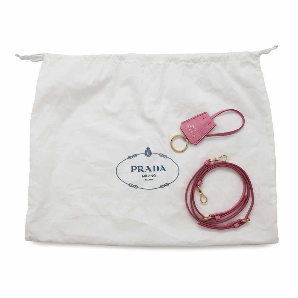 PRADA Drawstring Bag Shoulder Bag Pink1BE067 Nylon